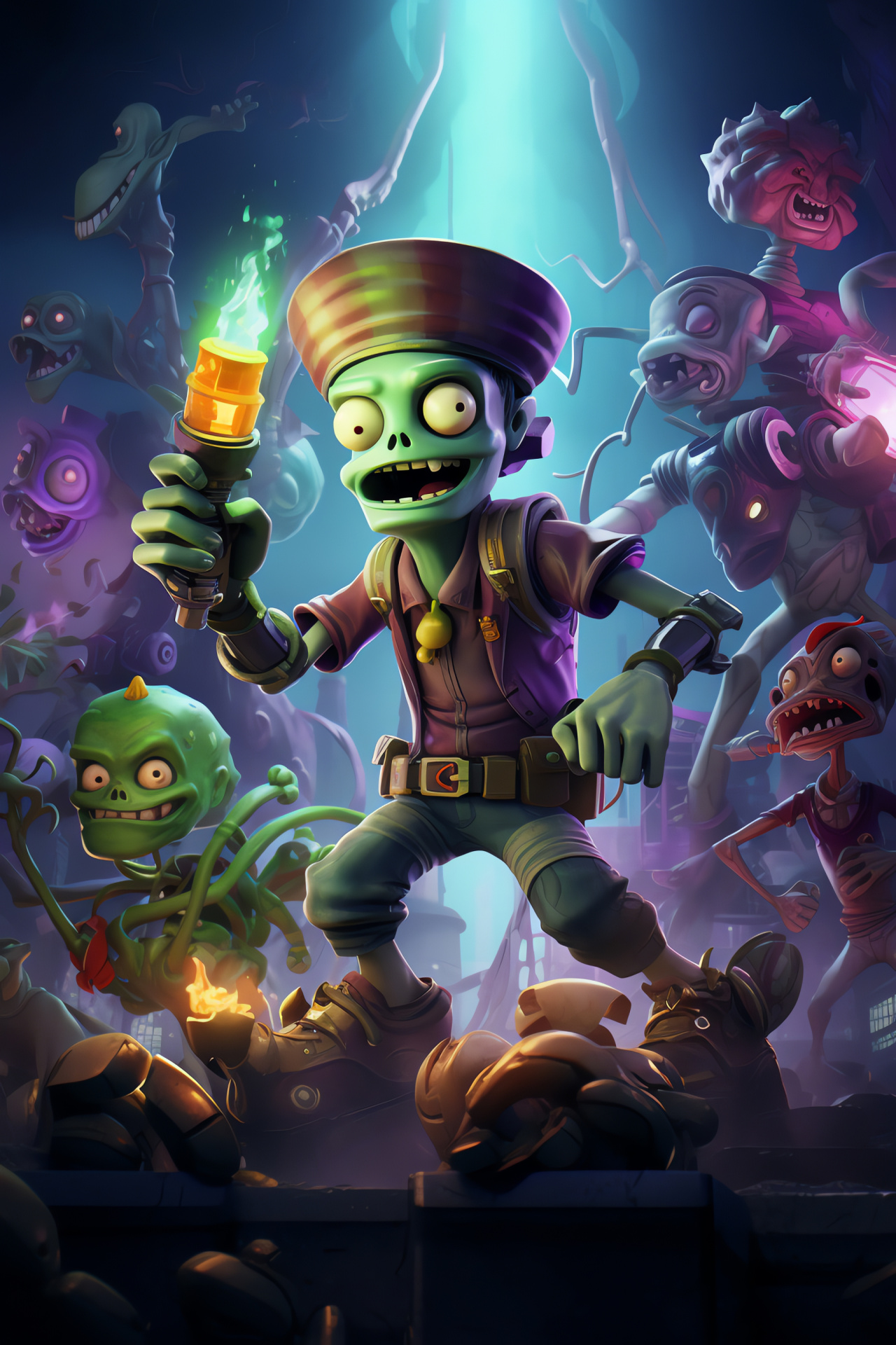 Zombie battle characters, Super Brainz brawler, Miniature Imp, Pirate Captain Deadbeard, HD Phone Wallpaper