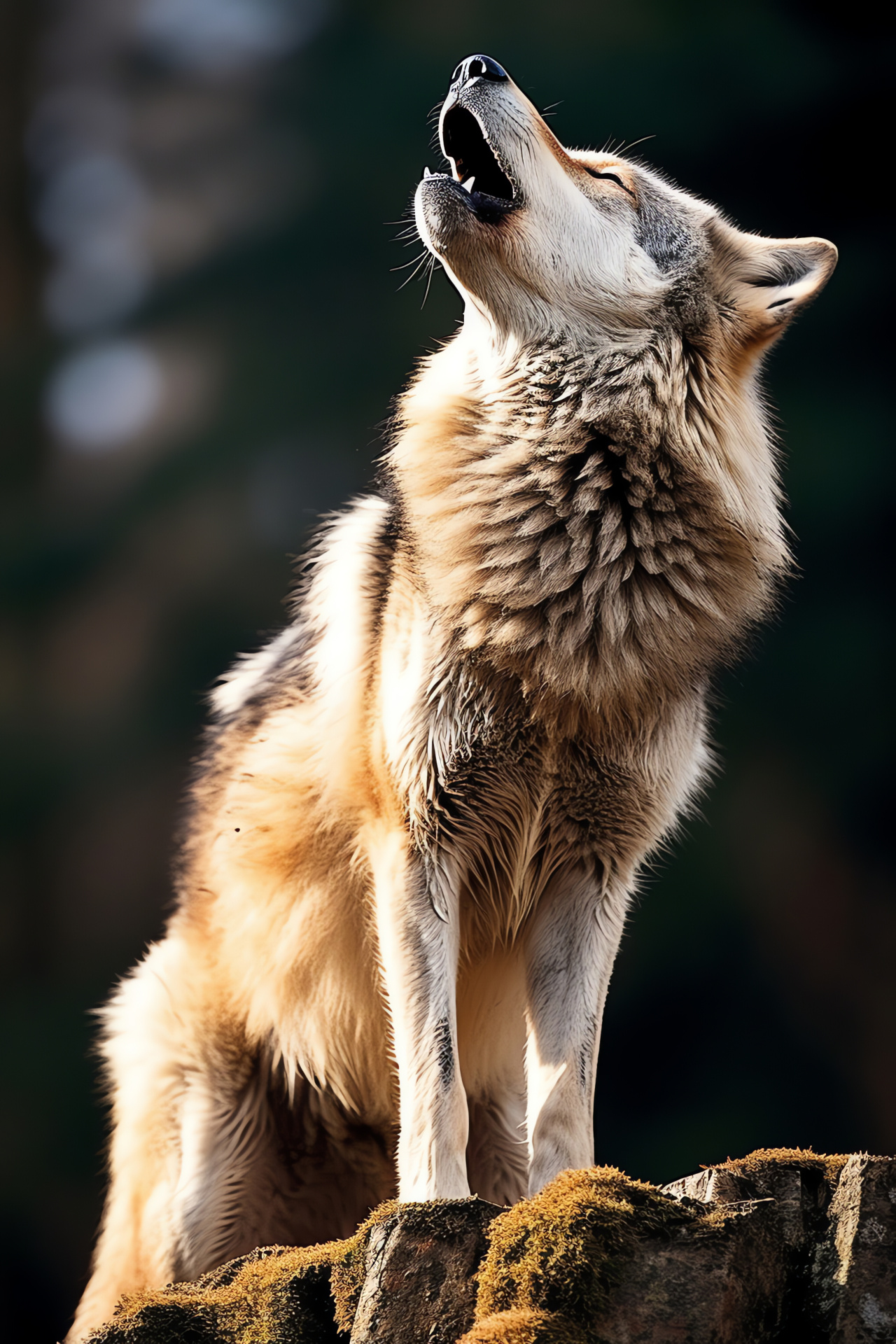 Gray wolf howl, Predator call, Wolf pack, Night time howling, Wolf fur texture, HD Phone Wallpaper