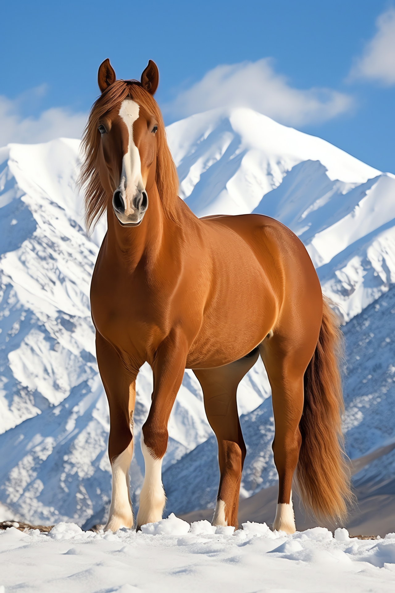 Arabian equine, Crystalline meadow, Radiant optics, Umber gleam, Luminous hide, HD Phone Image