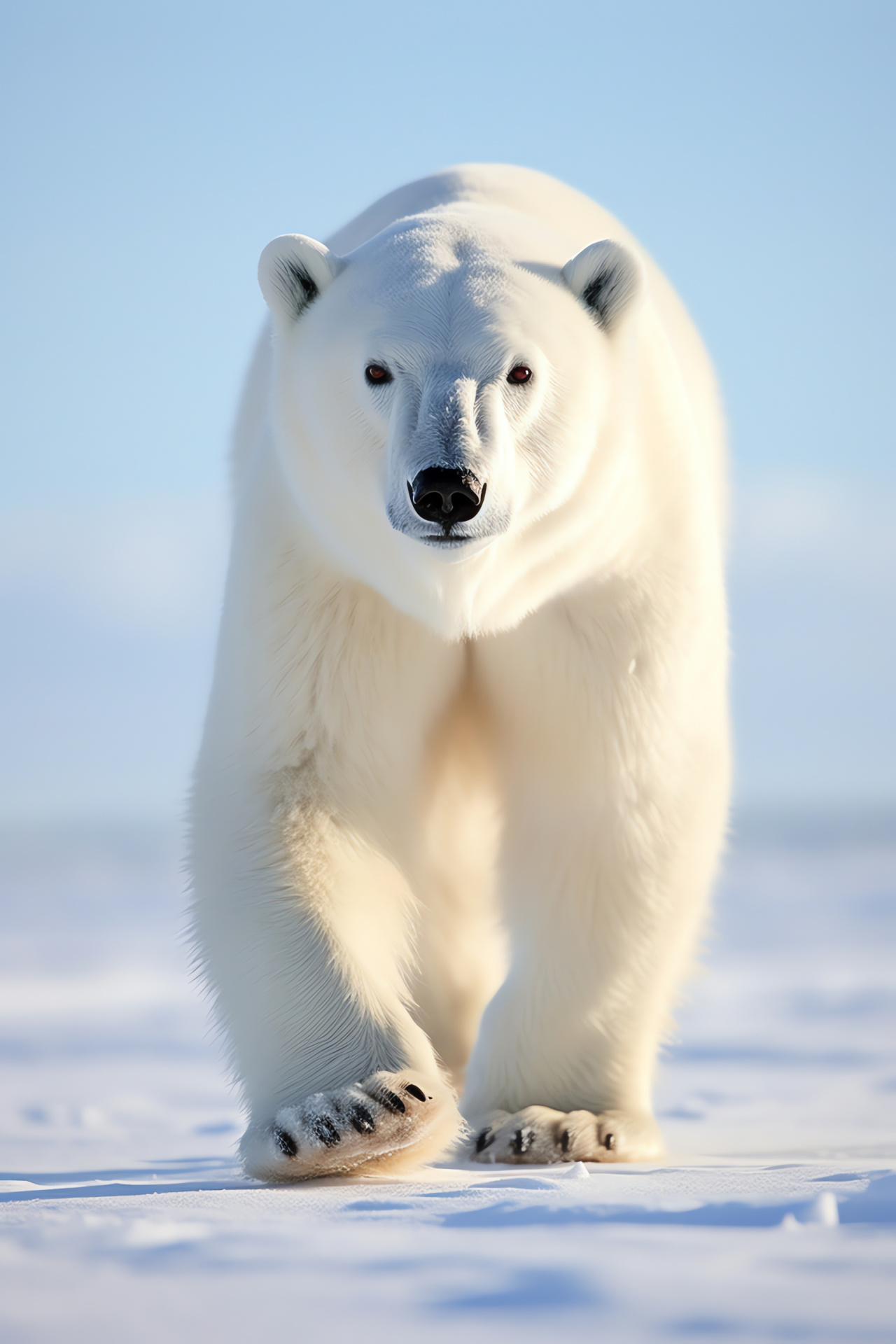 Arctic wildlife, Polar Bear, Canadian natural habitats, Marine mammal, Snowy environment, HD Phone Image