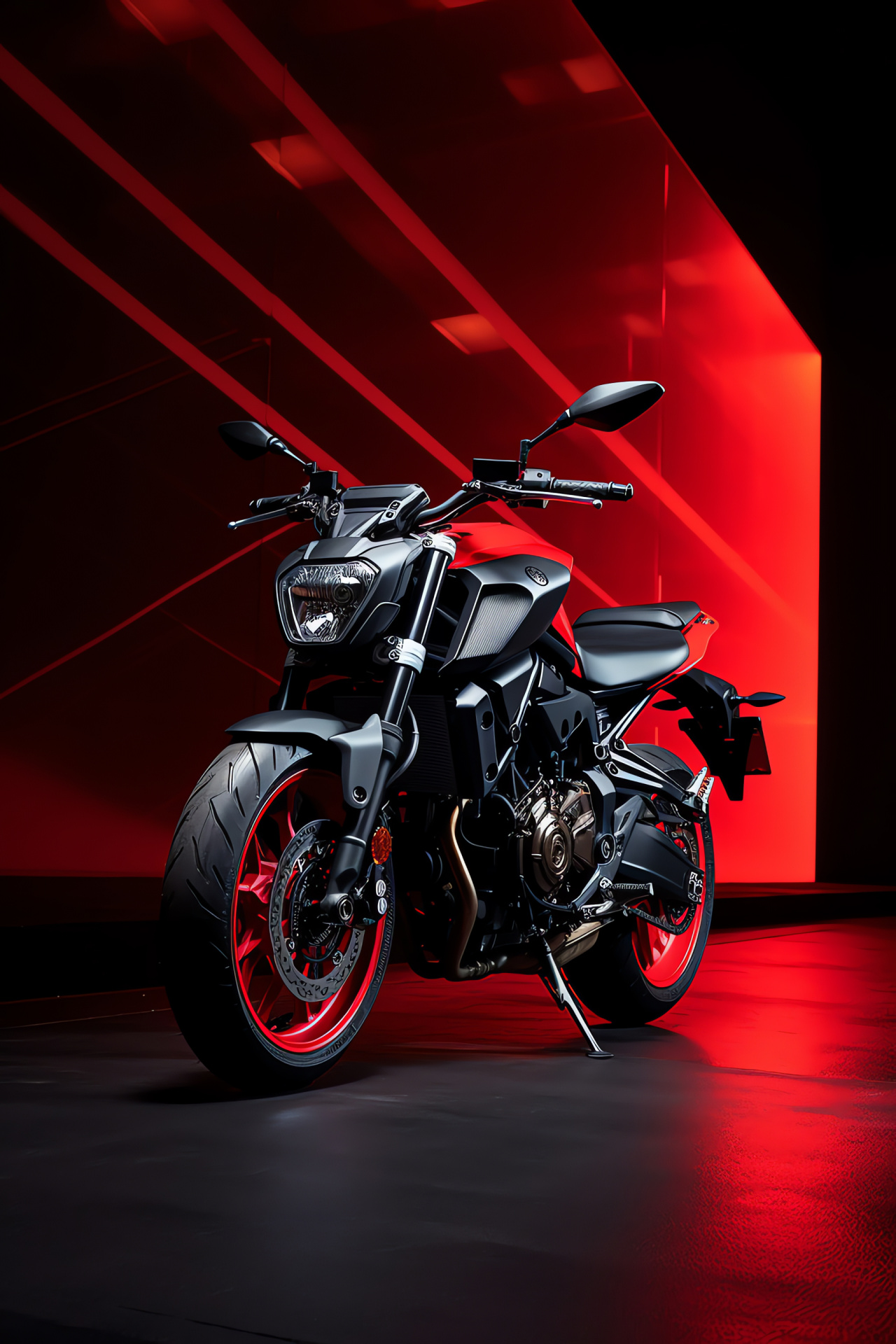 Yamaha FZ-07 analysis, Motorcycle attractiveness, Top-view motor imagery, Vivid street presence, Riding enthusiast appeal, HD Phone Image