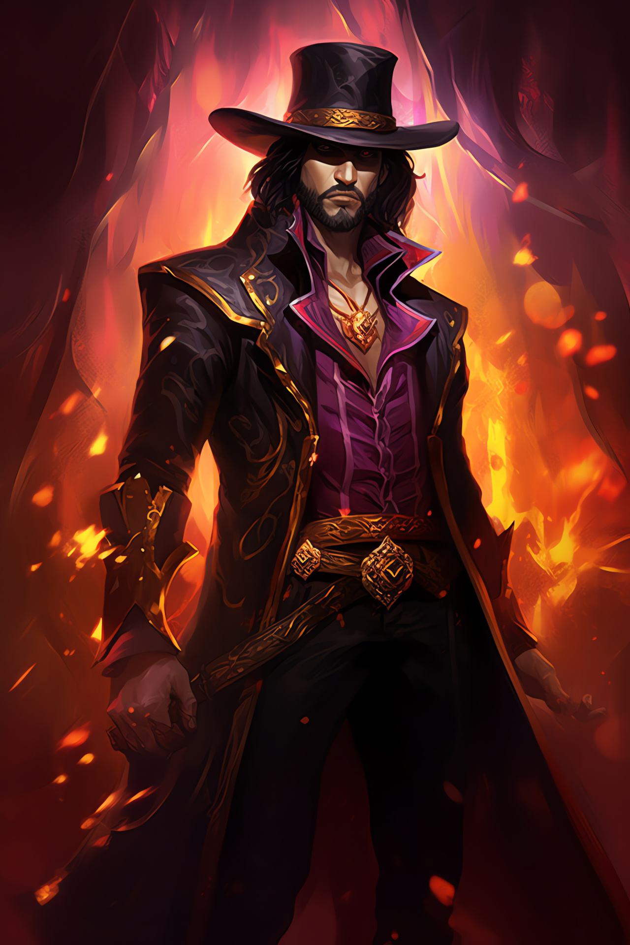 Twisted Fate champion, Cardmaster look, Purple gaze, Gambler motif, League of Legends game, HD Phone Wallpaper