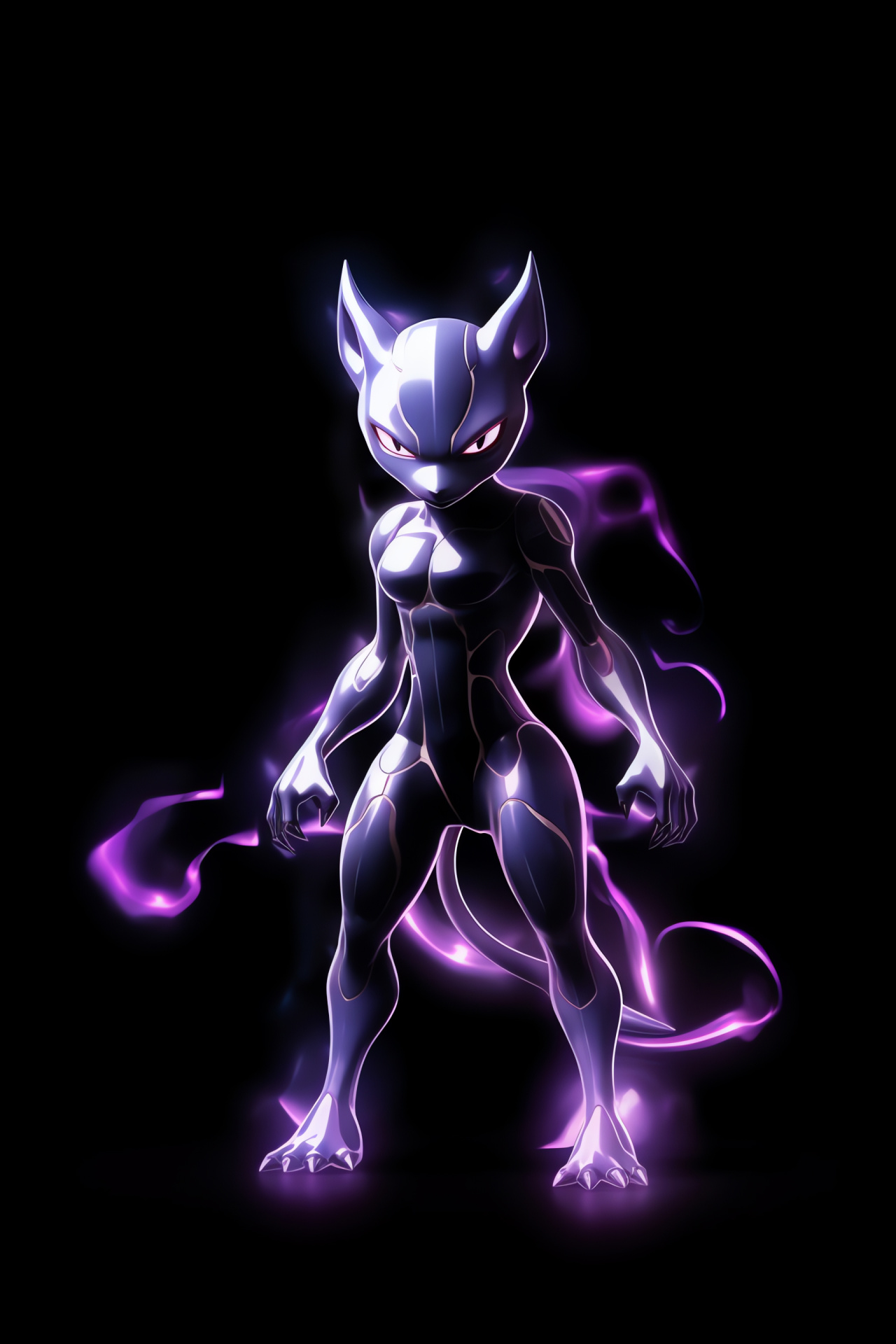 Mewtwo, Legendary psychic Pokmon, Mysterious purple gaze, Enigmatic creature, Superior Pokmon form, HD Phone Wallpaper