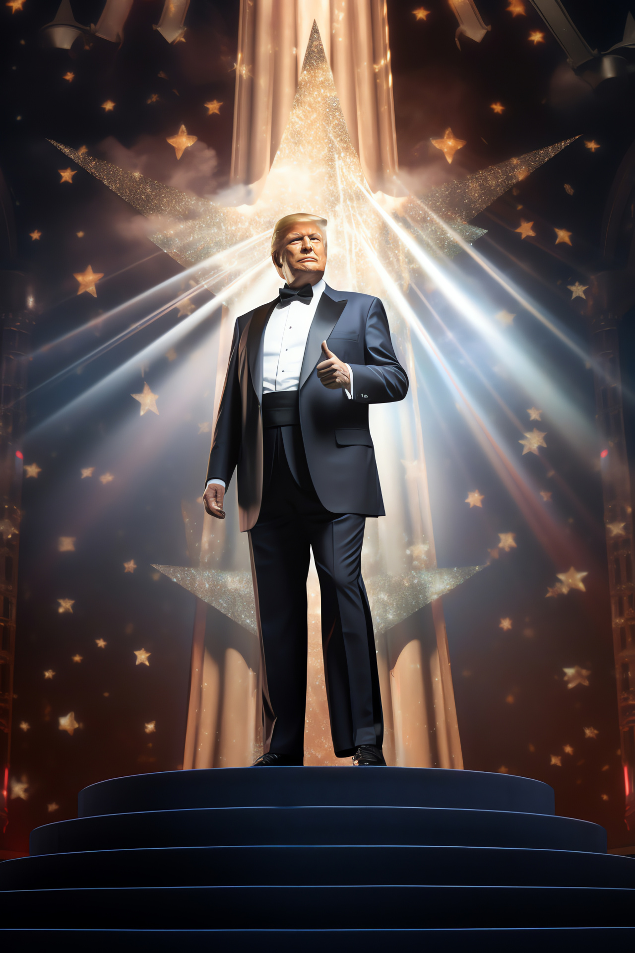 Tycoon Donald Trump, Beauty pageant, Elegant attire, Pageant tiara, Event stage, HD Phone Image