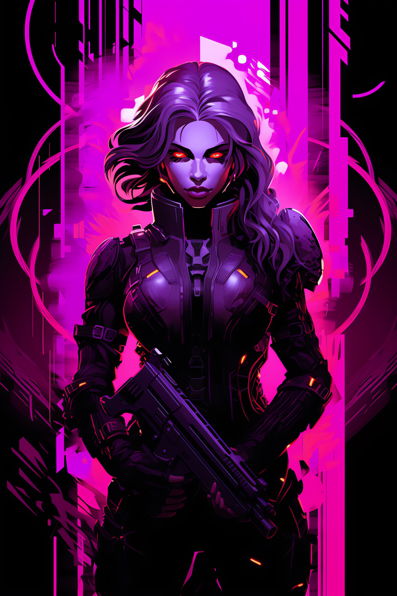 Overwatch character, Sombra, Hacker, Purple hair, Mischievous expression, HD Phone Image