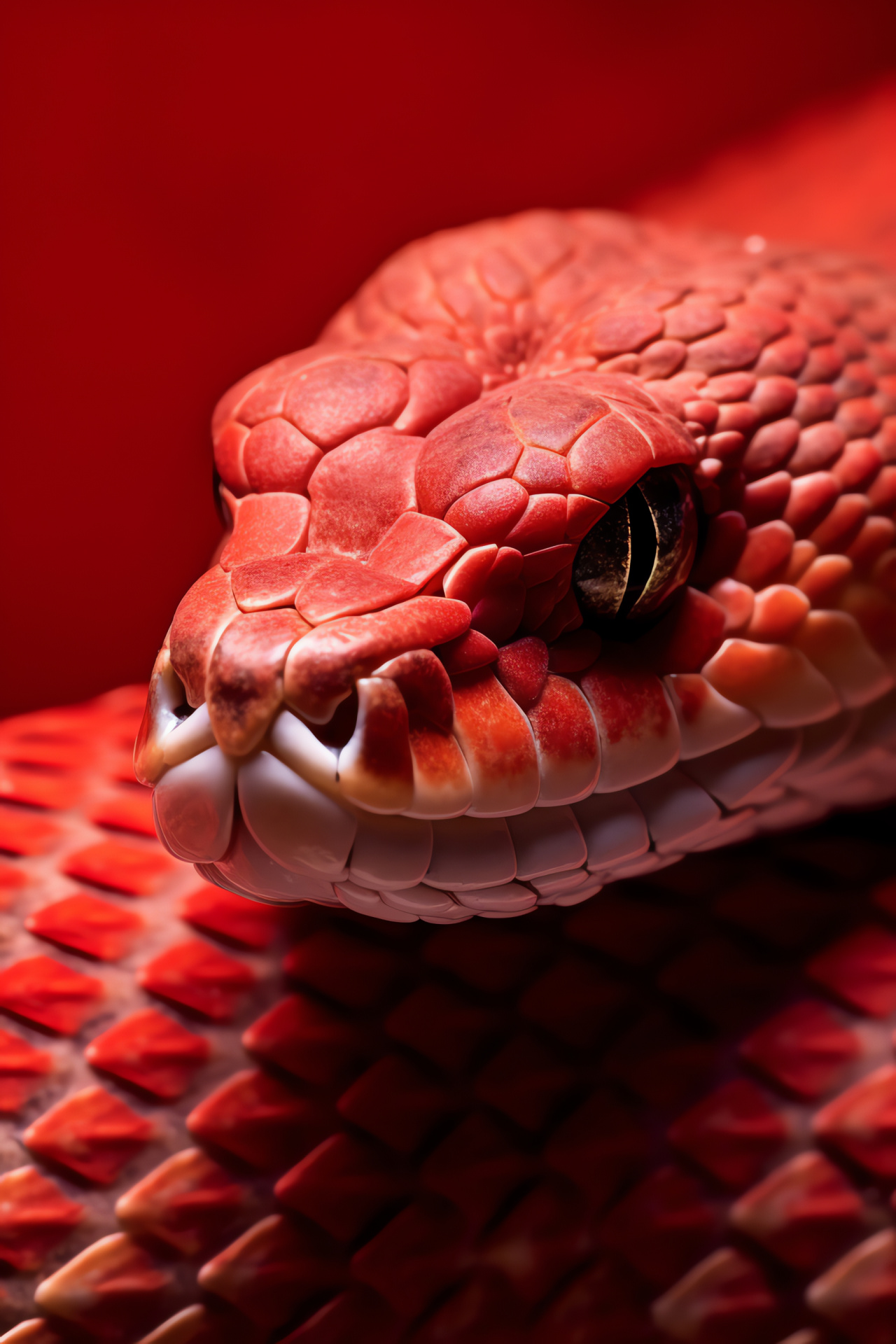 Rattlesnake focal point, snake textures, herpetology subject, conservation species, red accents, HD Phone Image