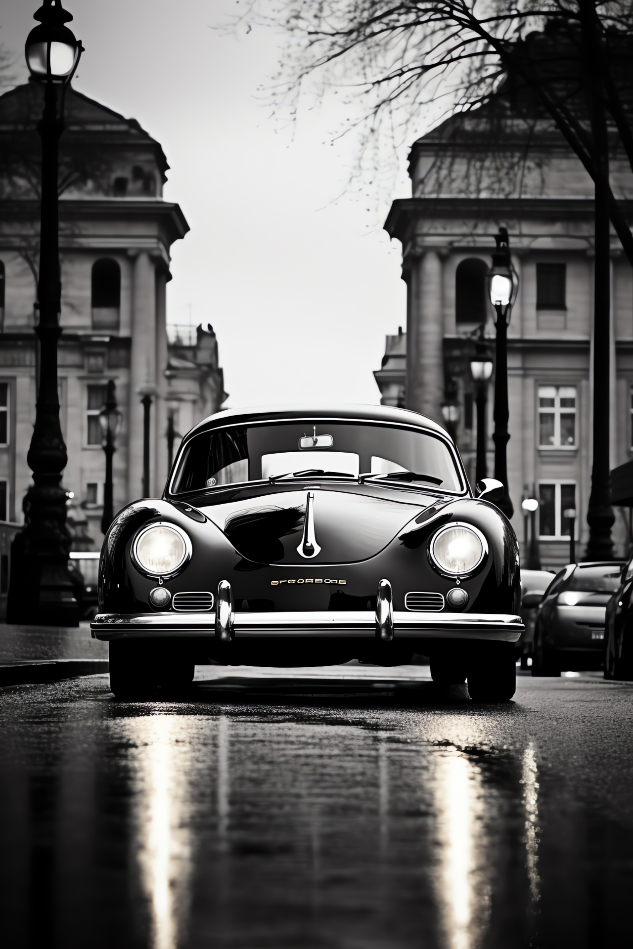 Historic Berlin backdrop, Iconic Porsche model, German automotive heritage, Coupe elegance, Urban sophistication, HD Phone Wallpaper