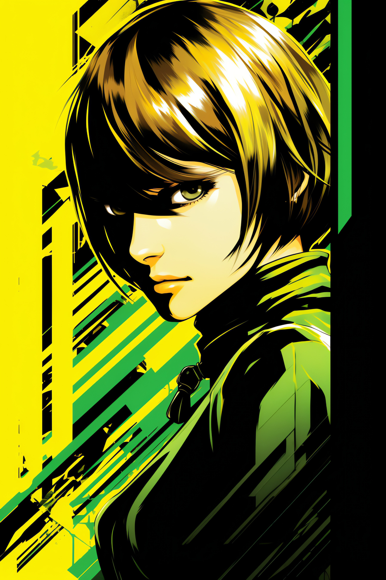 Persona 4 Golden Vita, Chie Satonaka, Vibrant graphics character, Energetic combatant, Persona summoner, HD Phone Wallpaper