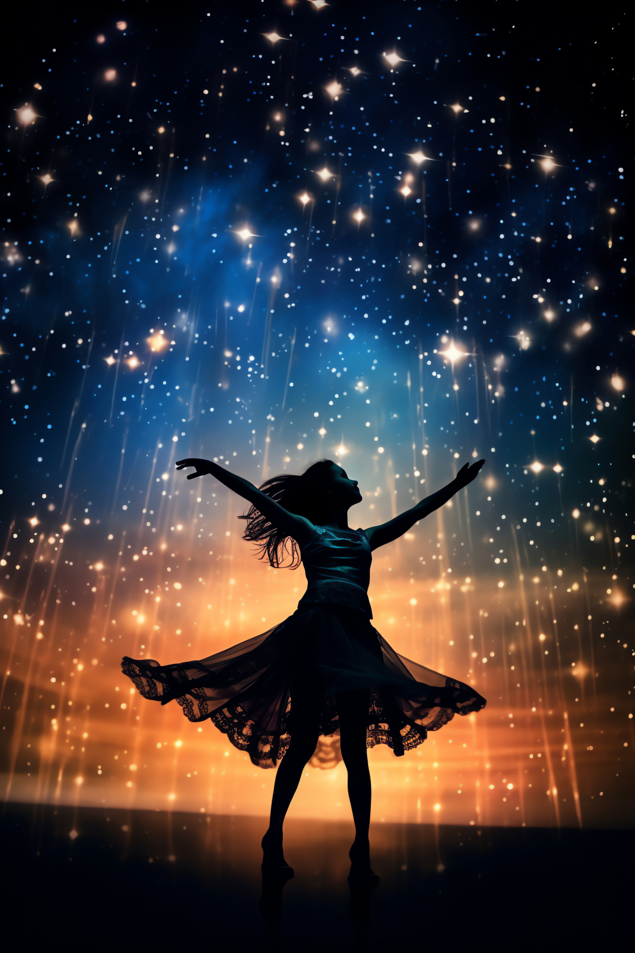 Infinite universe, galactic ballet, sparkling firmament, elegant cosmic rotation, cosmic artistry, HD Phone Image