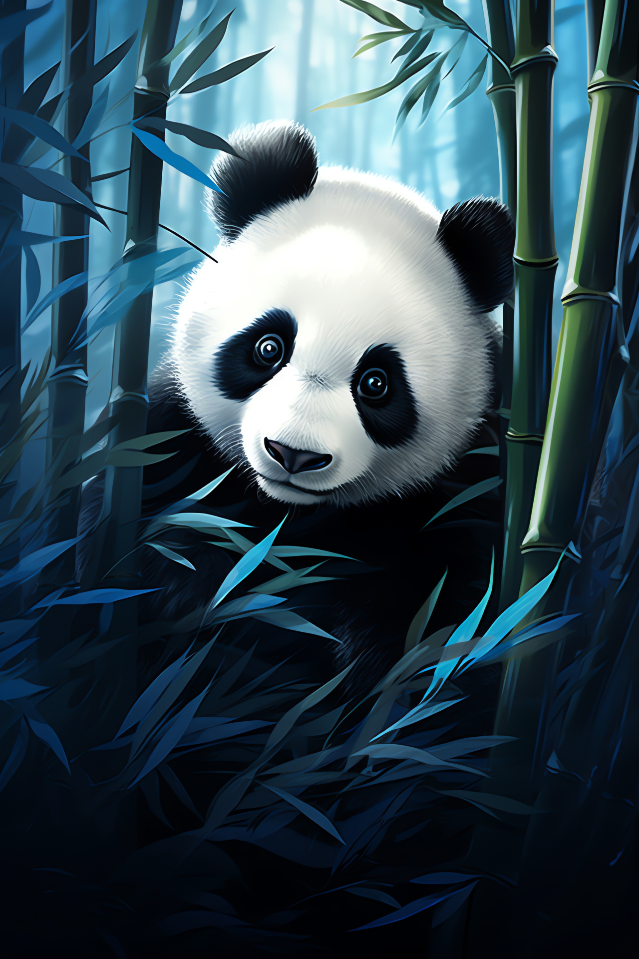 Majestic panda, serene forests, striking panda fur, peaceful animal, natural contrast, HD Phone Wallpaper