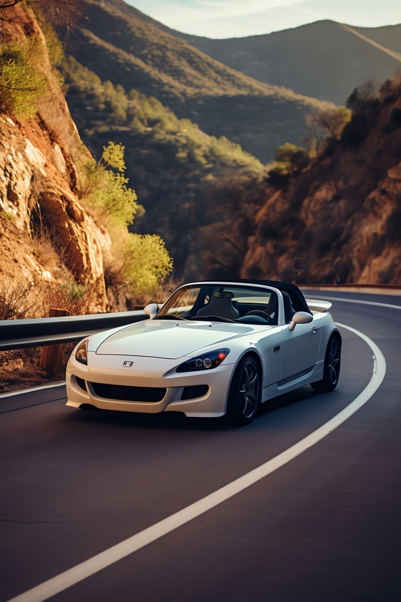 Honda S2000 CR, sports car profile, dynamic VTEC engine, curved roads, aerodynamic form, HD Phone Wallpaper