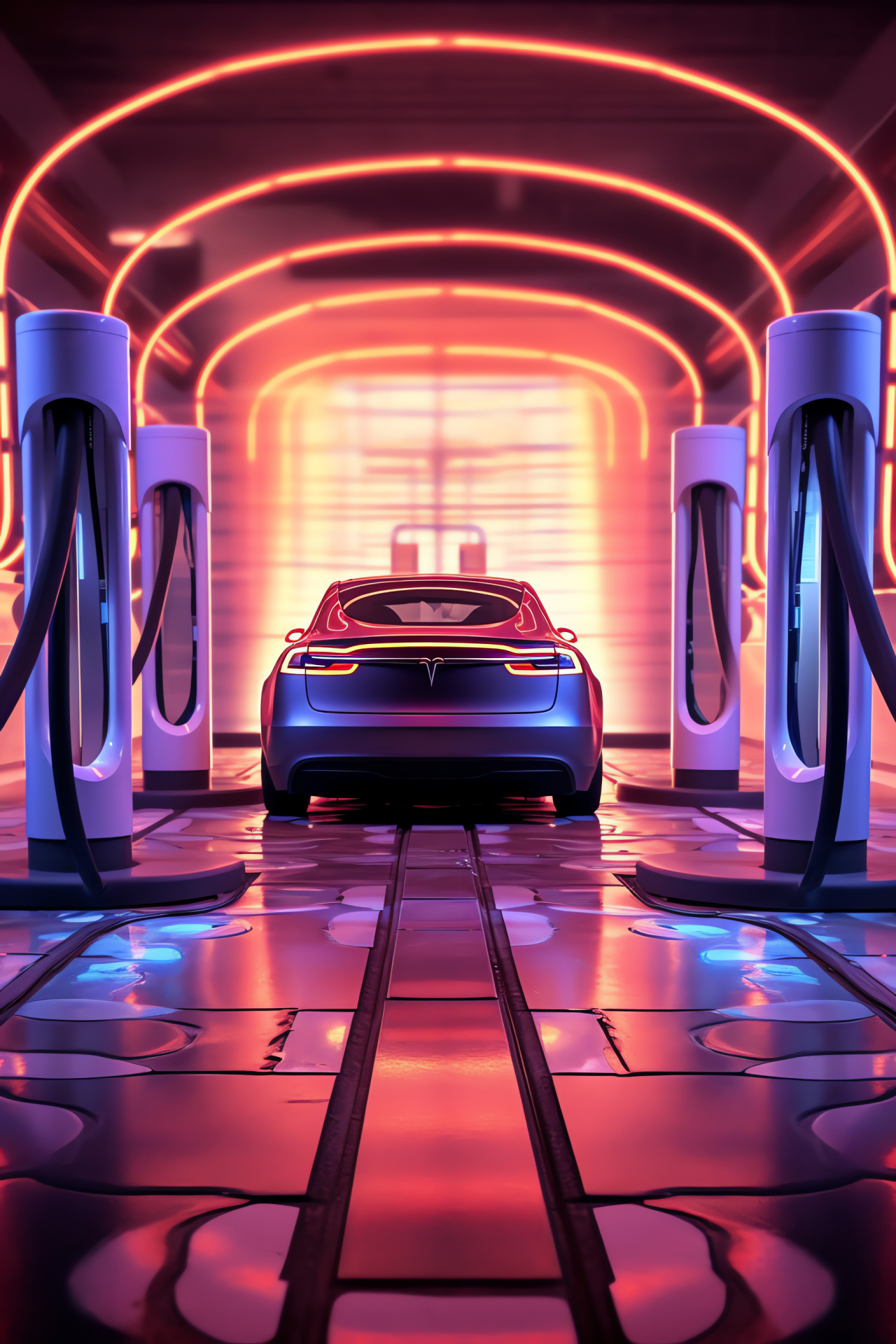 Tesla electric charging, Power station technology, Sustainable energy, Automotive innovation, Charging infrastructure, HD Phone Wallpaper