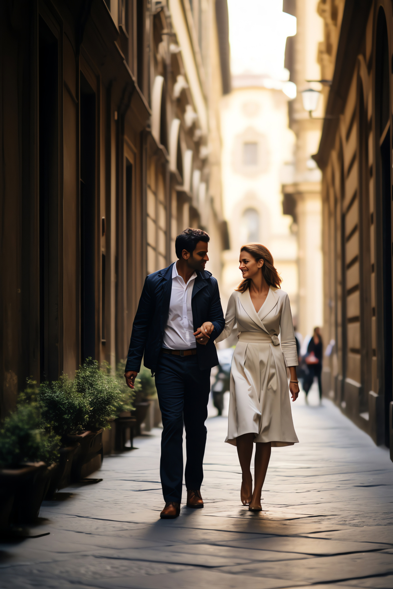 Anniversary celebration, Loving pair, Florence attractions, Cobblestone paths, Italian architecture, HD Phone Wallpaper