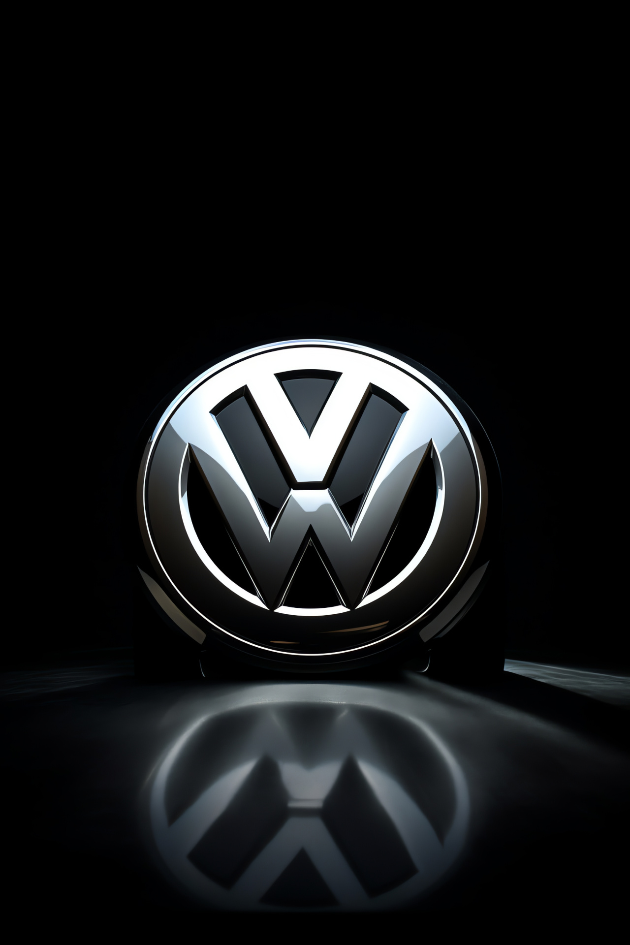 VW emblem detail, badge graphic close-up, everlasting brand appeal, backdrop of classy hue, HD Phone Image