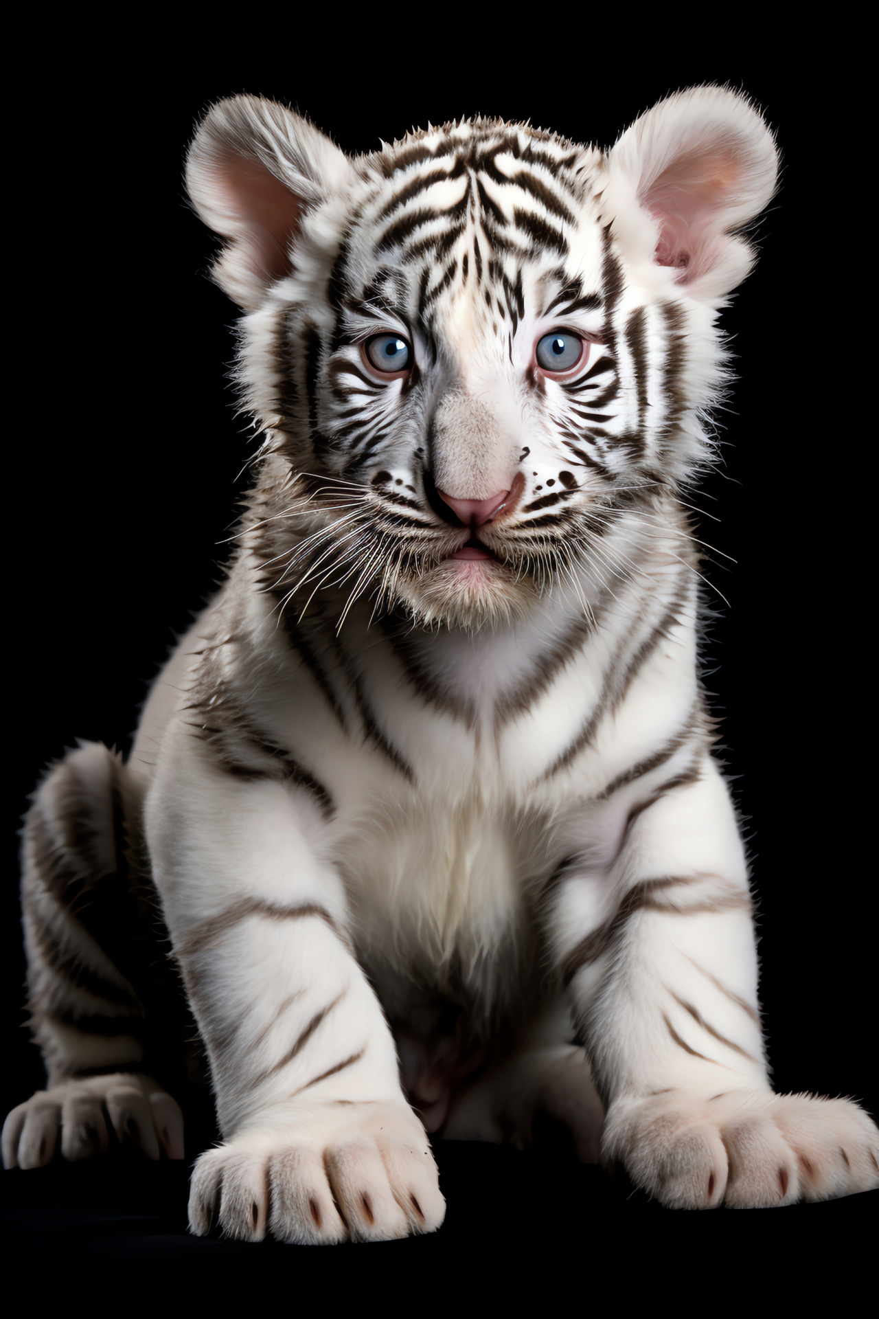 White Tiger Cub essence, Young tiger beauty, Endangered species, Feline eyes, Big cat family, HD Phone Image