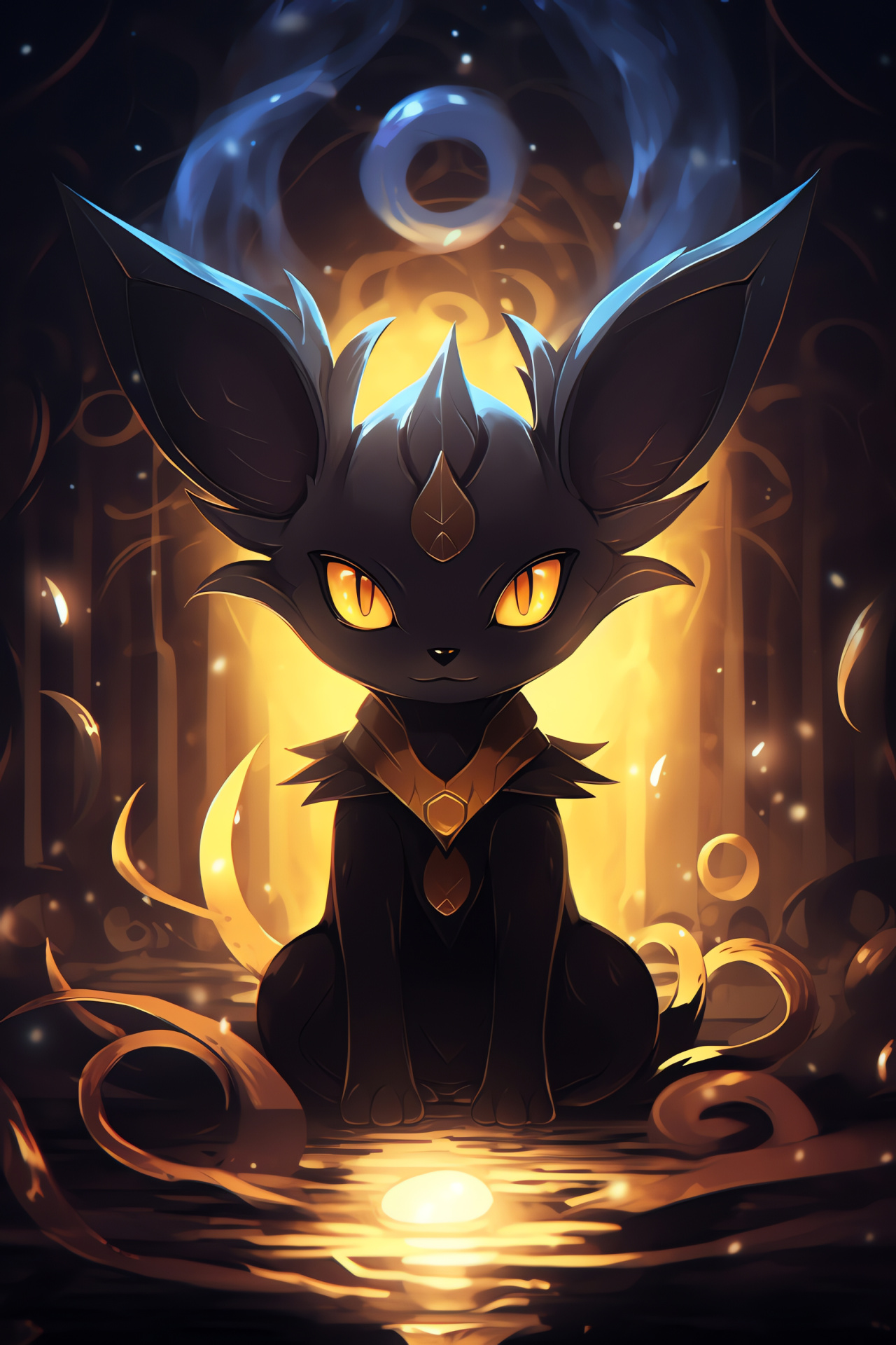 Umbreon Pokmon, Dark type, Nocturnal creature, Anime style, Nintendo gaming, HD Phone Image