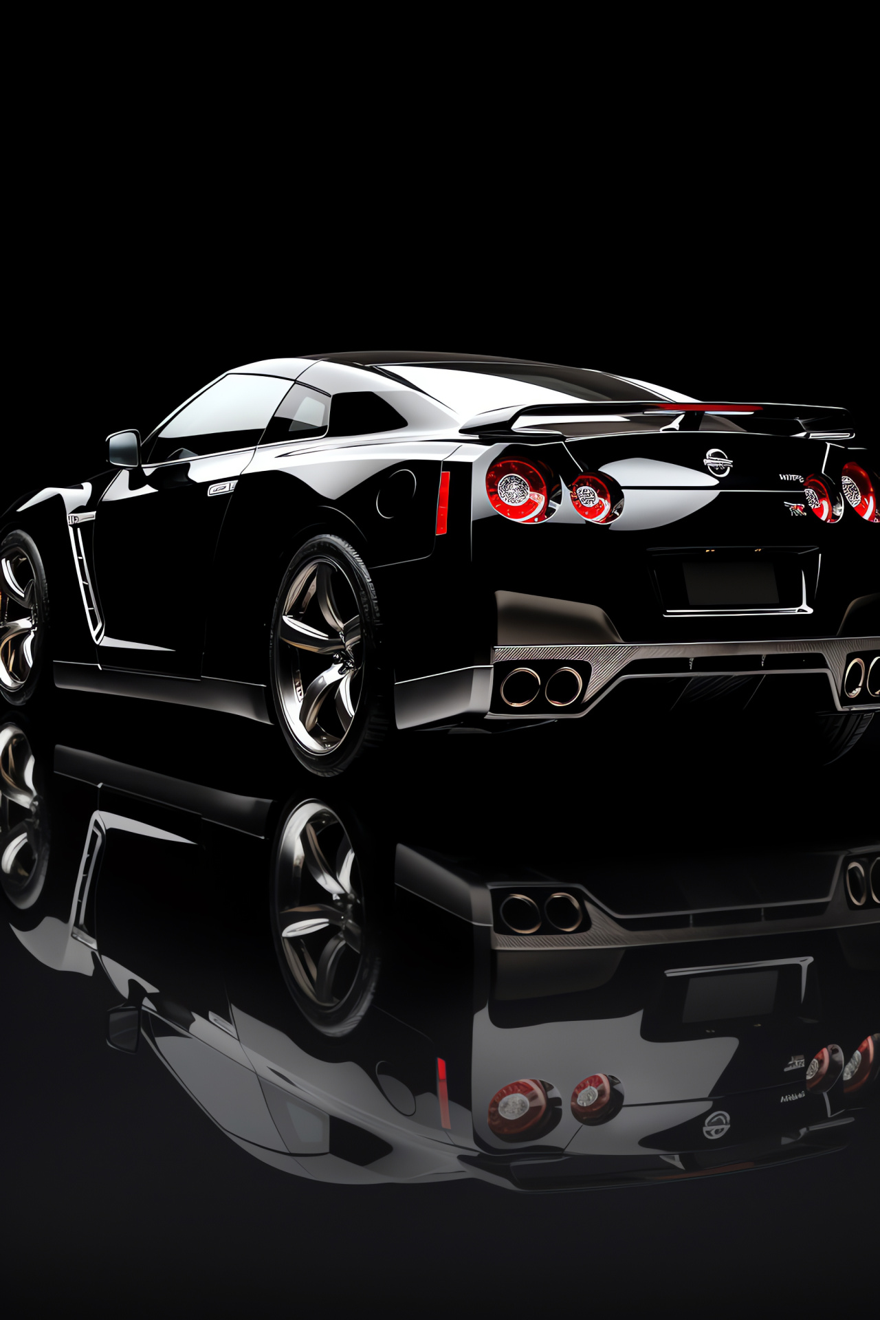 Nissan GTR, luxury presentation, high-angle perspective, elegance showcase, performance aesthetics, HD Phone Image