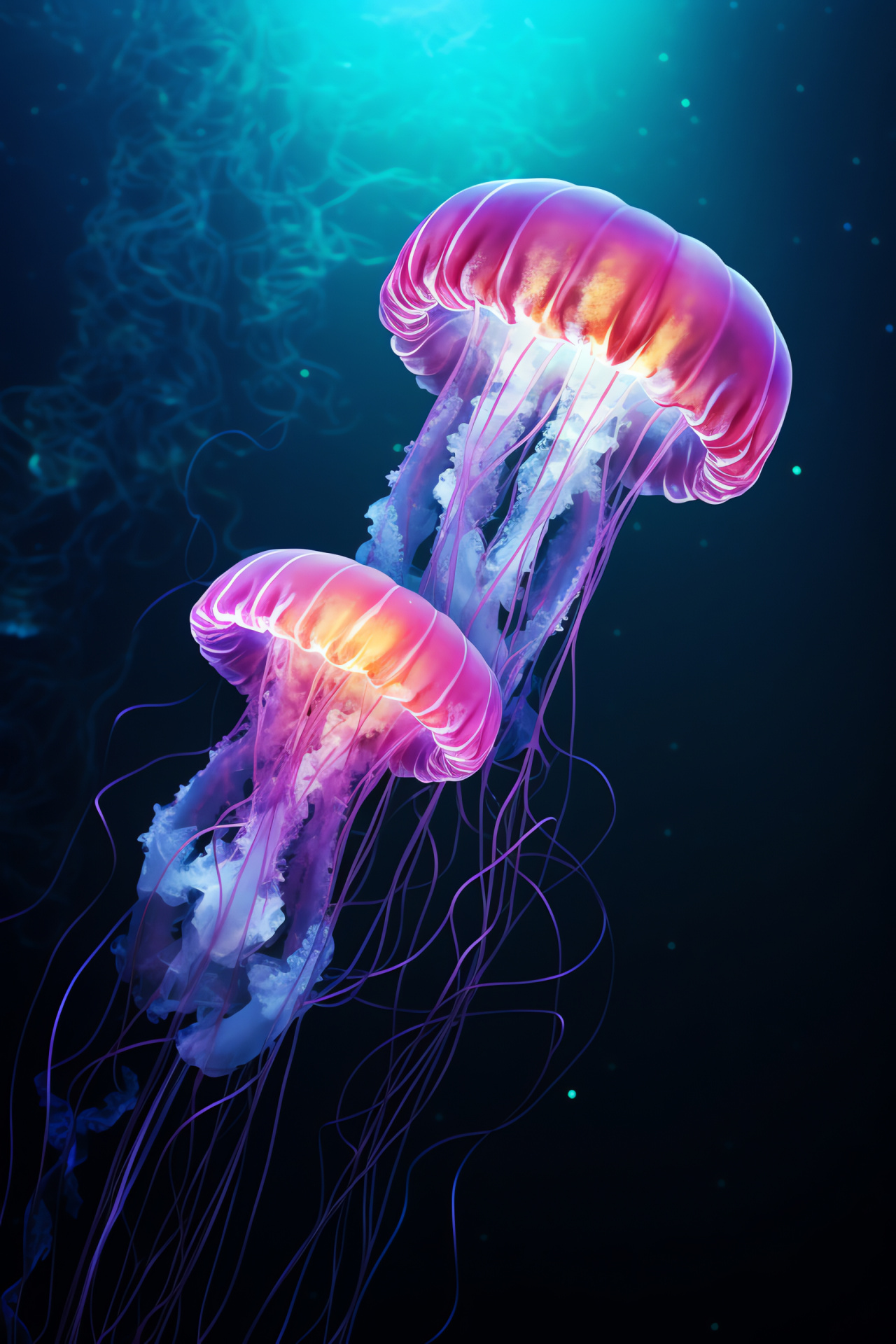 Jellyfish species, Underwater drifters, Marine bioluminescence, Oceanographic wonders, Translucent marine creature, HD Phone Wallpaper