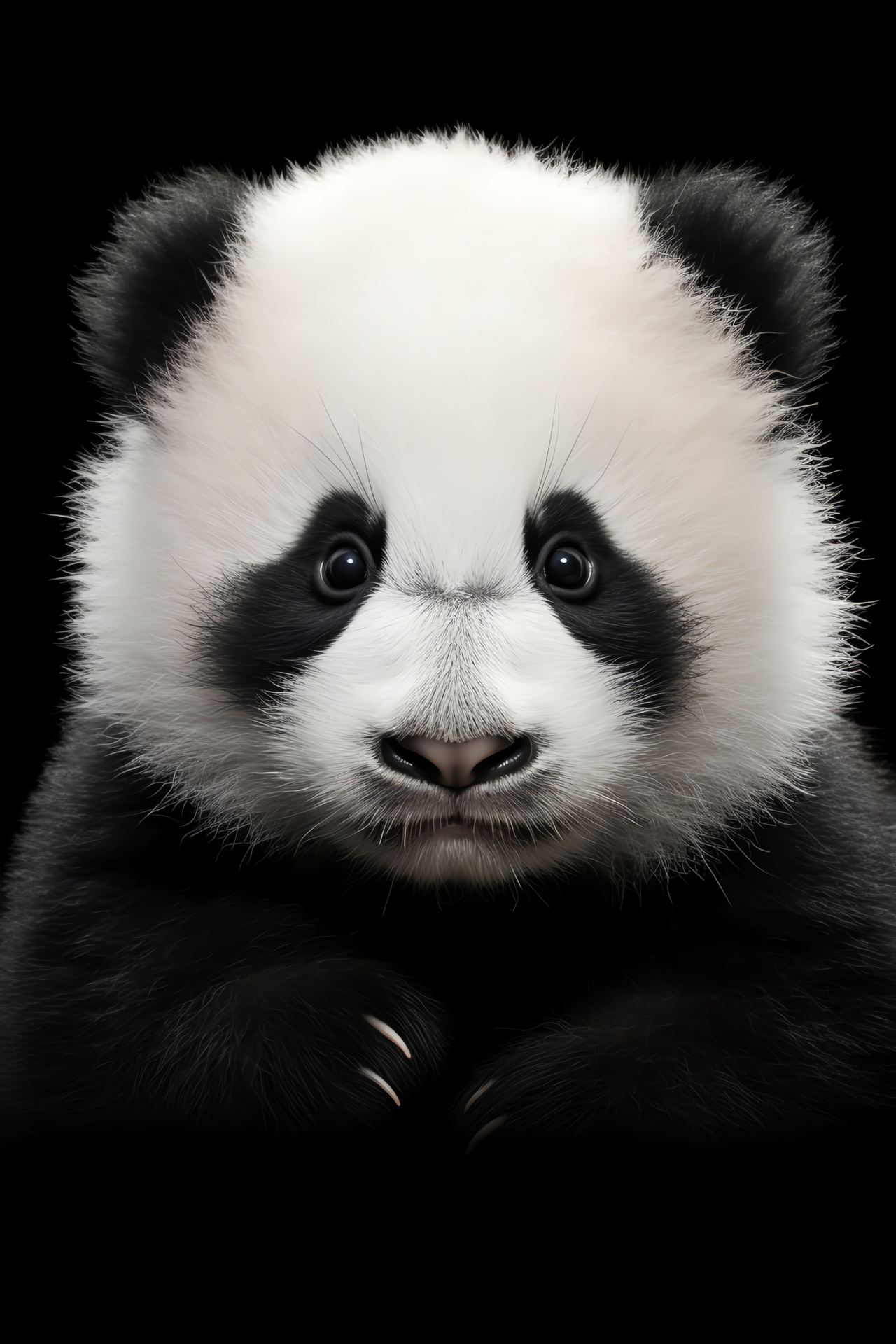 Panda innocent face, Bear playful stance, Creature furry, Background Chroma split, HD Phone Wallpaper