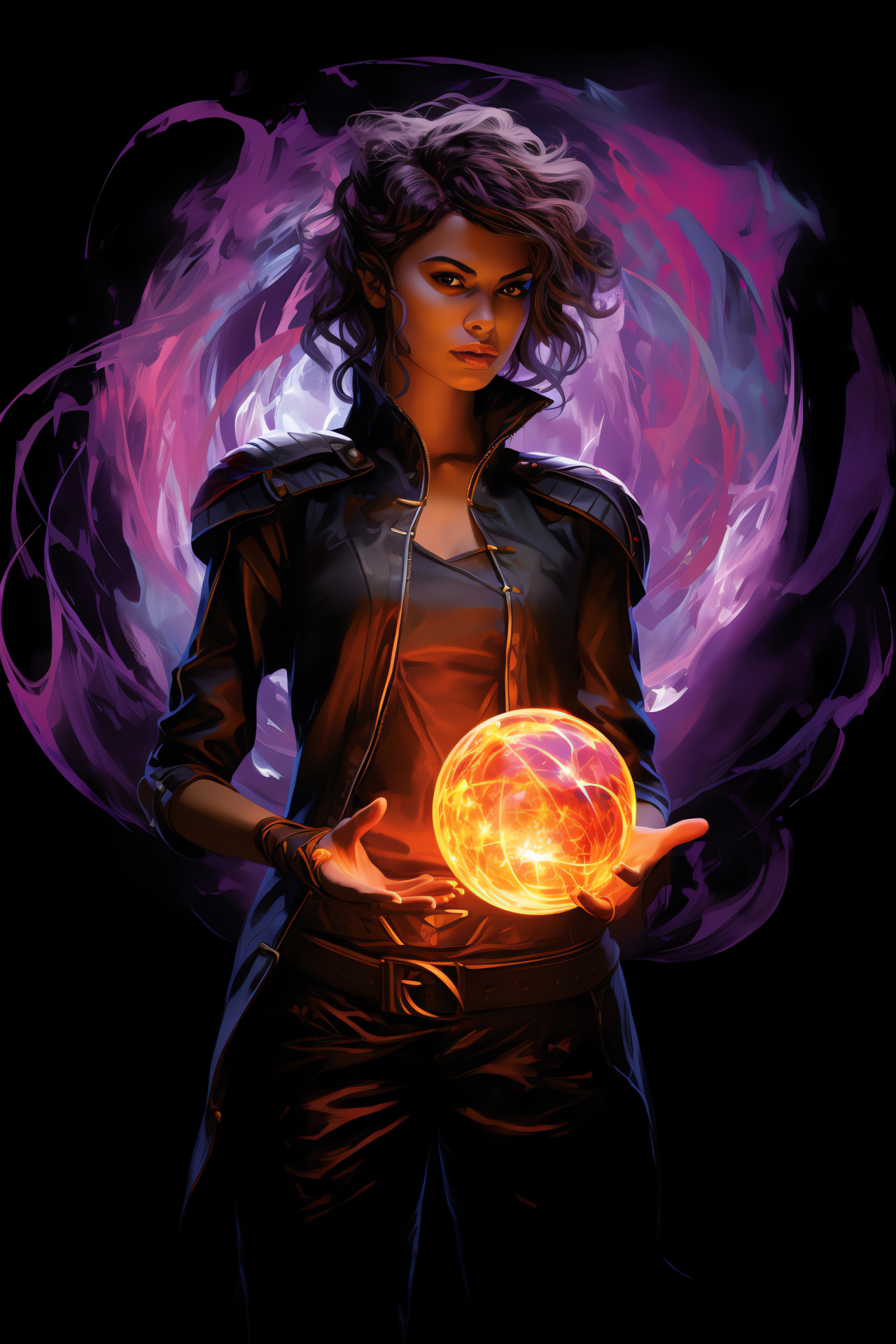 MTG personality, Chandra Nalaar, Flame-tressed, Emerald sight, Fire orb cascade, HD Phone Wallpaper