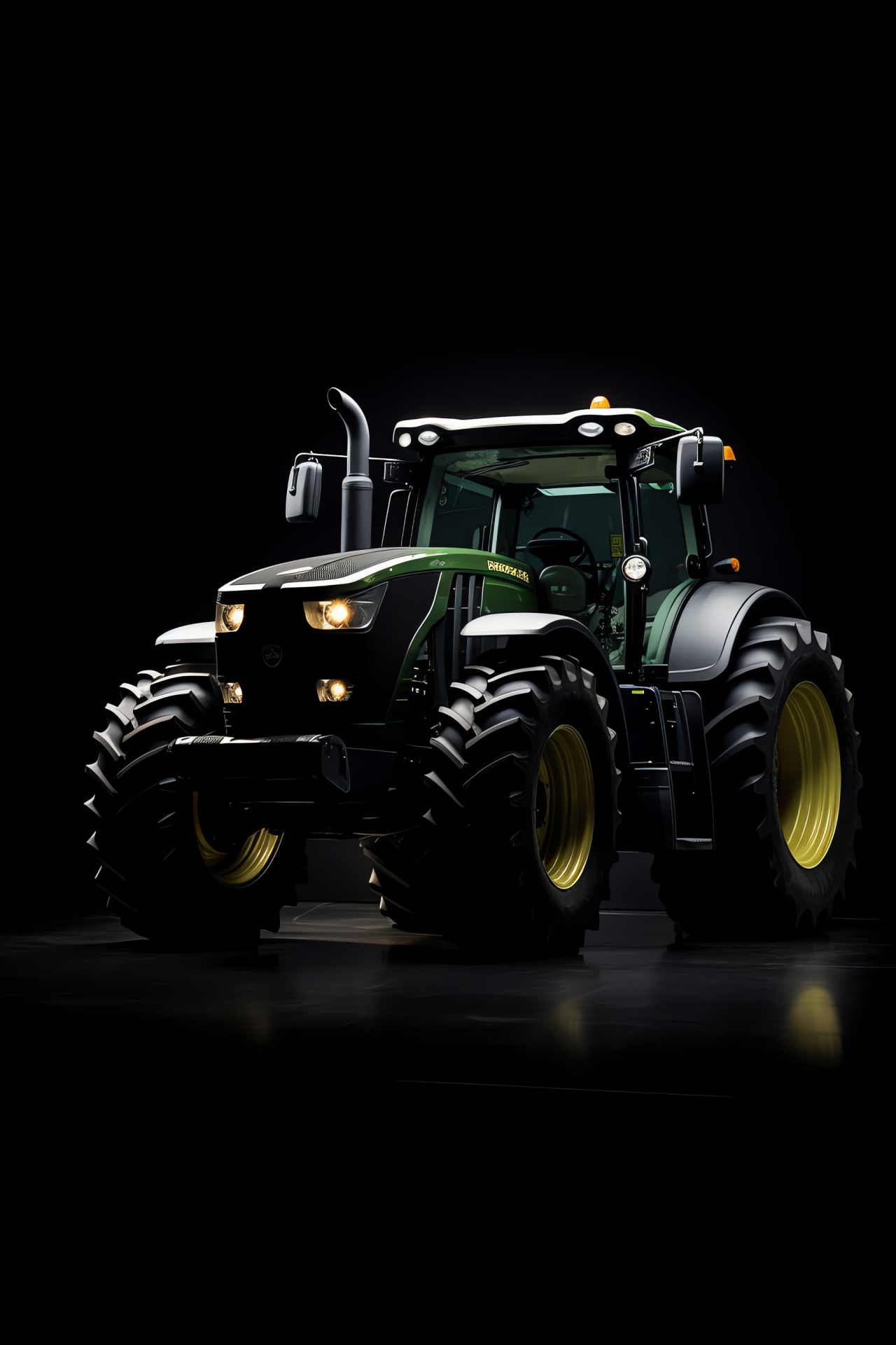 Compact farming, John Deere 5R model, Farm vehicle, Agriculture industry, Black chassis, HD Phone Wallpaper