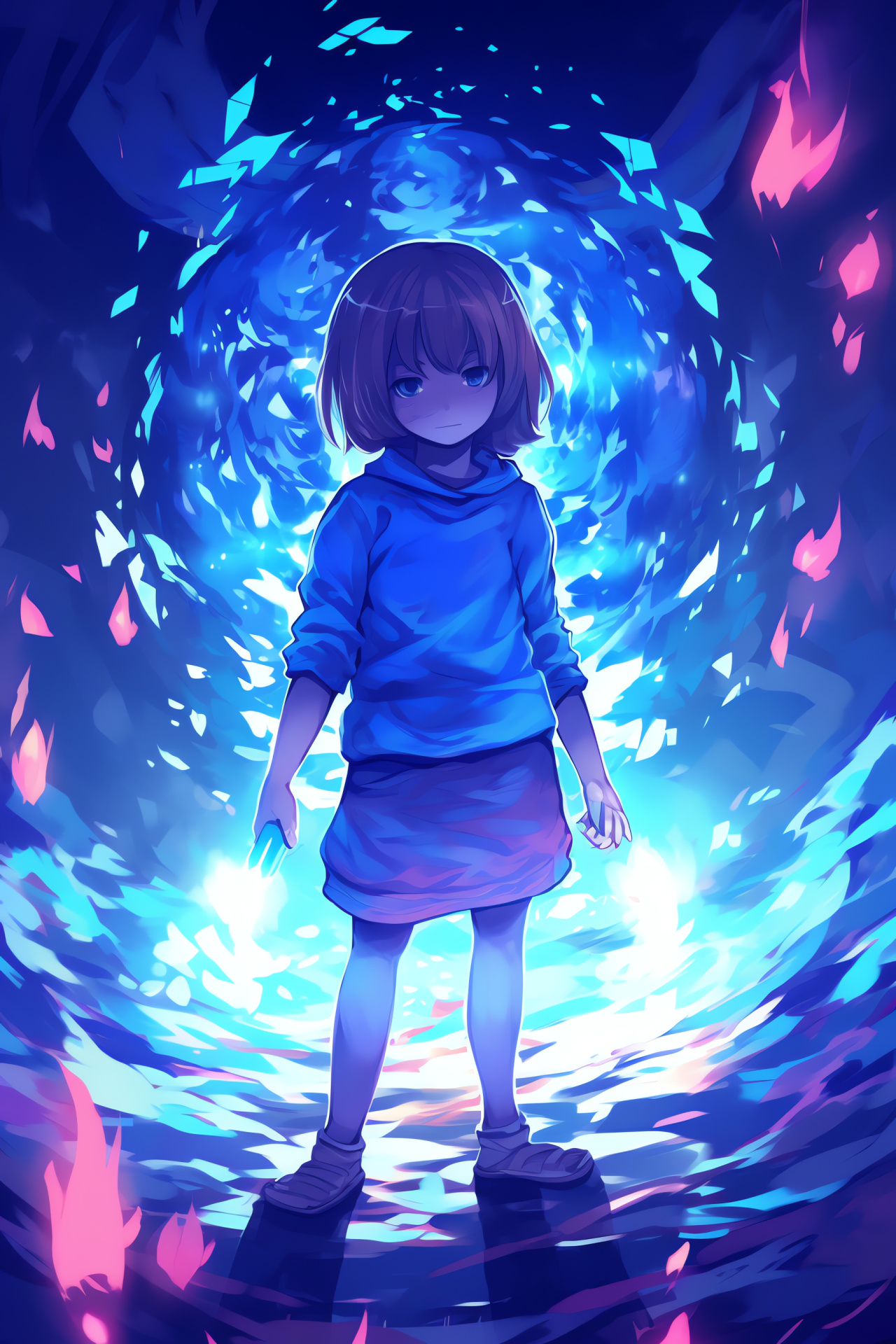 Undertale Frisk, Focused protagonist, Eye-catching shirt, Role-playing element, Gamer favorite, HD Phone Wallpaper