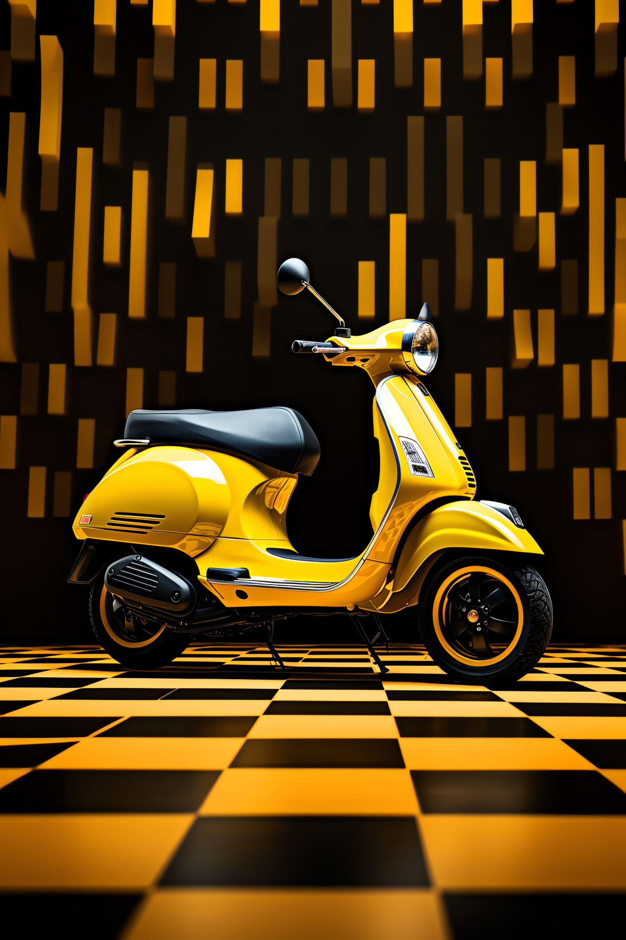 Vespa GTS Super, Stylish Italian scooter, Modern and retro blend, Urban chic transport, Two-tone design, HD Phone Wallpaper