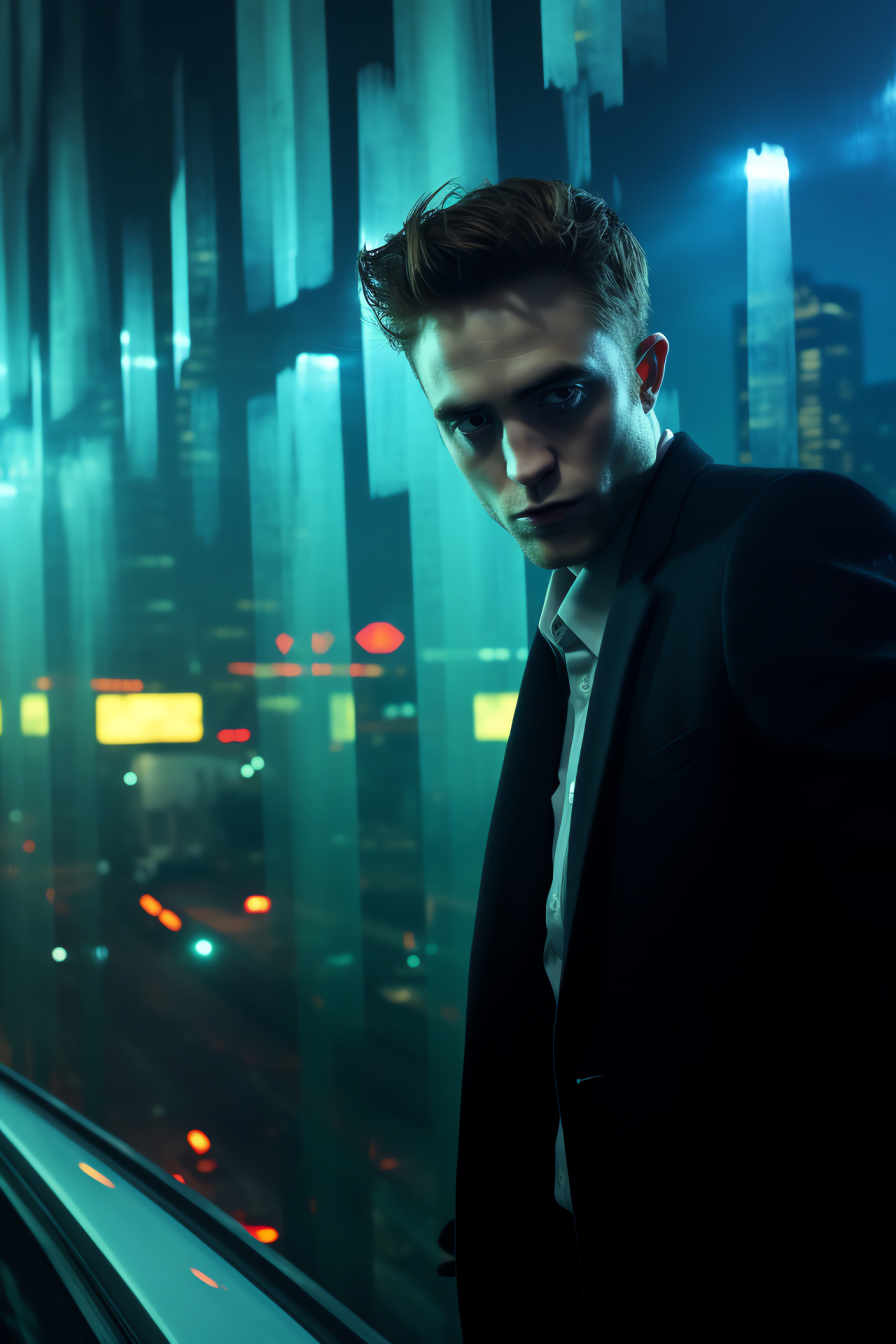 Robert Pattinson as Eric Packer, dystopian portrayal, financial thriller, urban setting, character exploration, HD Phone Wallpaper