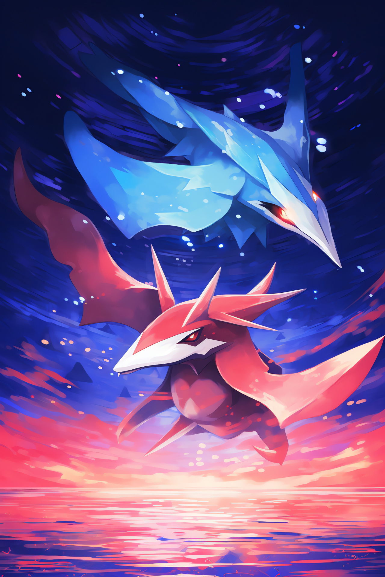 Latias and Latios, Hoenn region legends, Eon dragons flying, Mythical Pokemon appearance, Twin telepaths, HD Phone Wallpaper