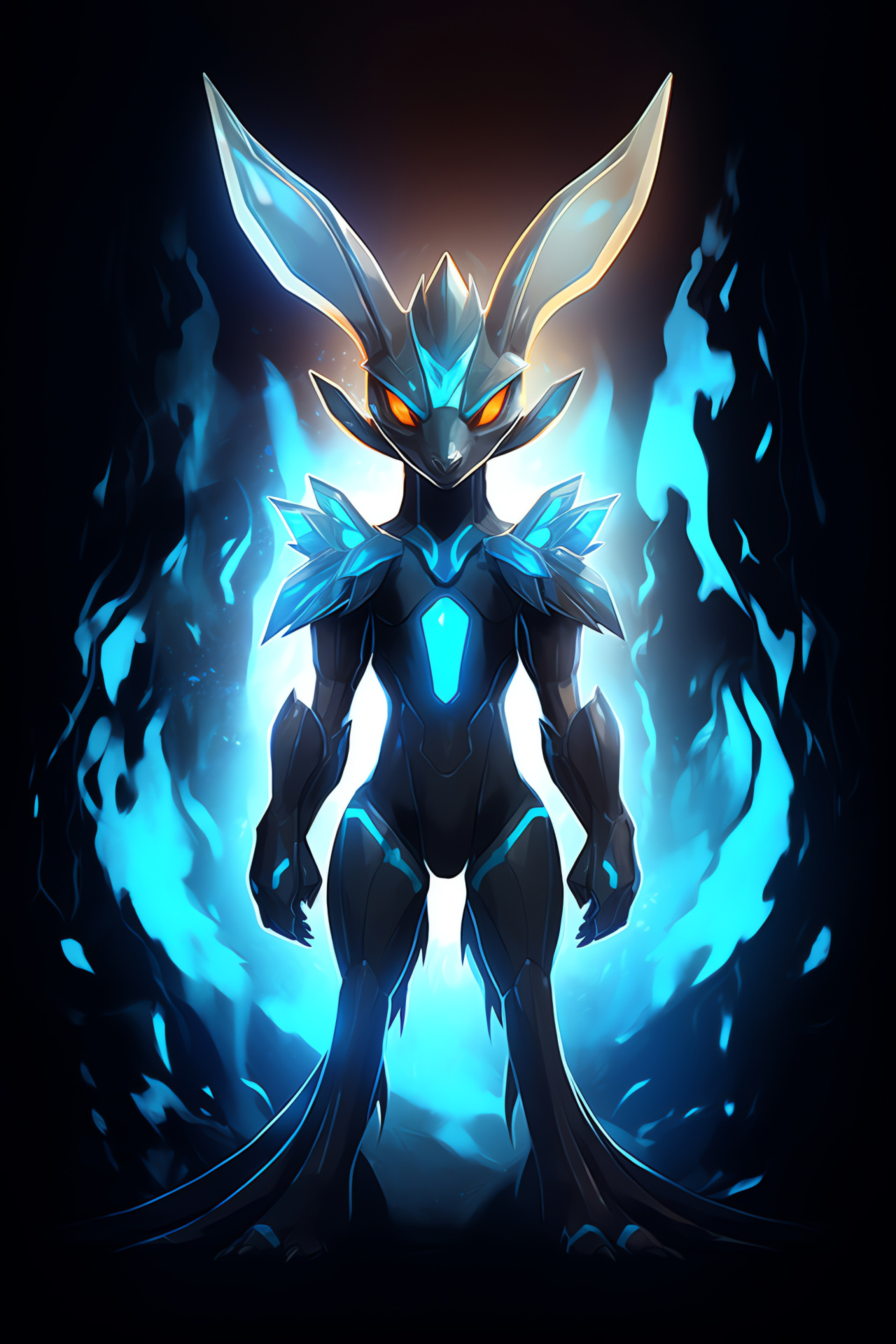 Mega Lucario, Strength embodied, Martial stance, Fur details, Gaming evolution, HD Phone Image