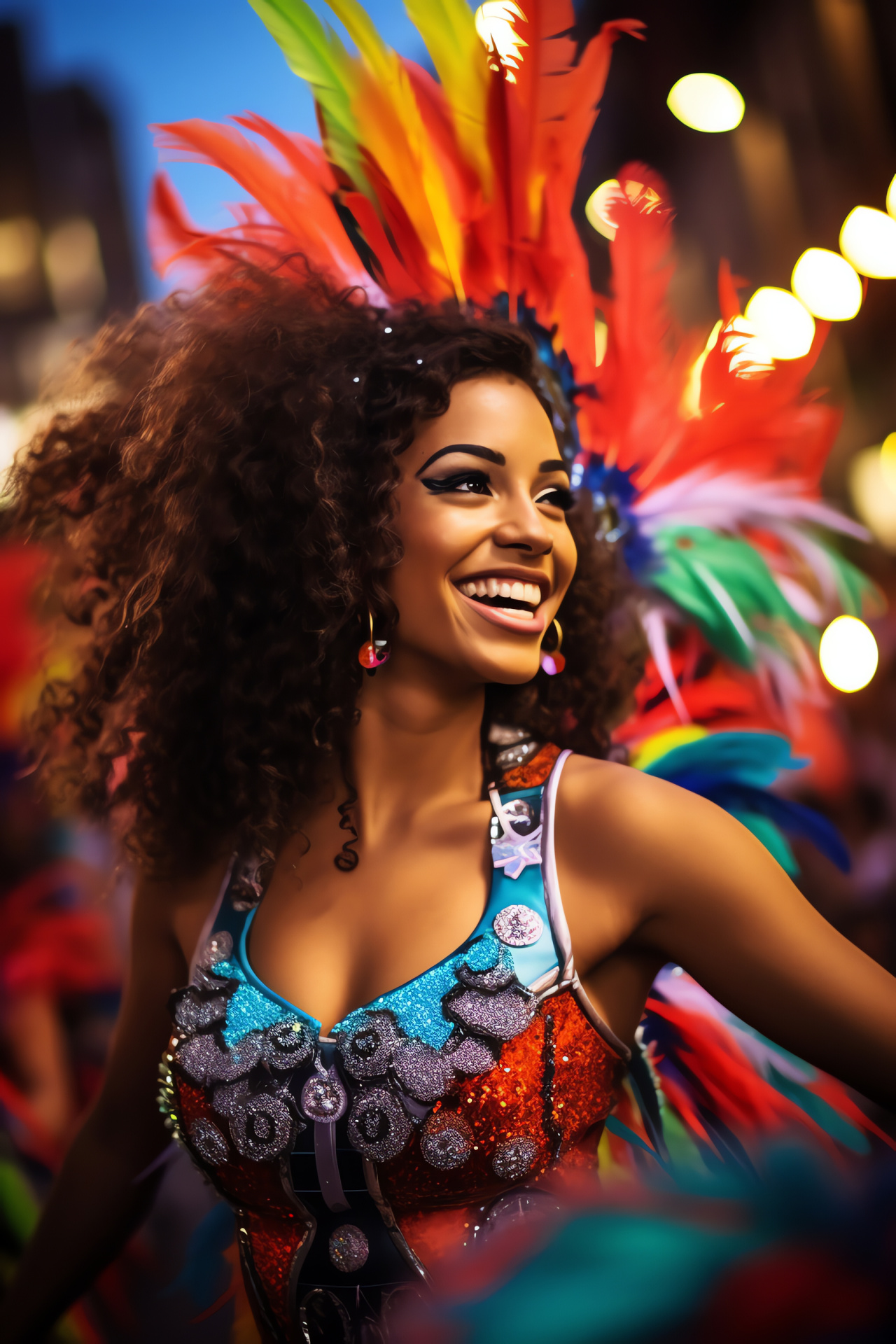 Rio festive flair, Carnival Christmas, Sambista revelry, Brazilian streets, Cultural feast, HD Phone Wallpaper