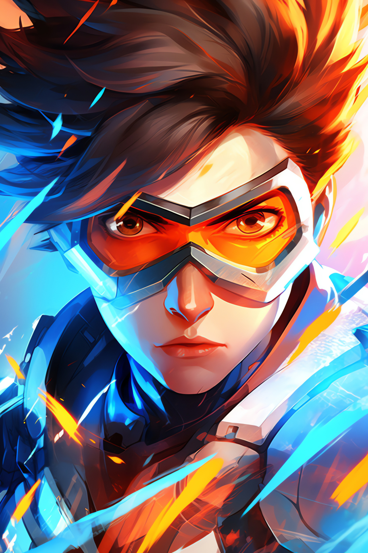 Tracer Lena Oxton, Overwatch combatant, Time slip, Future warrior, Chronal accelerator, HD Phone Wallpaper