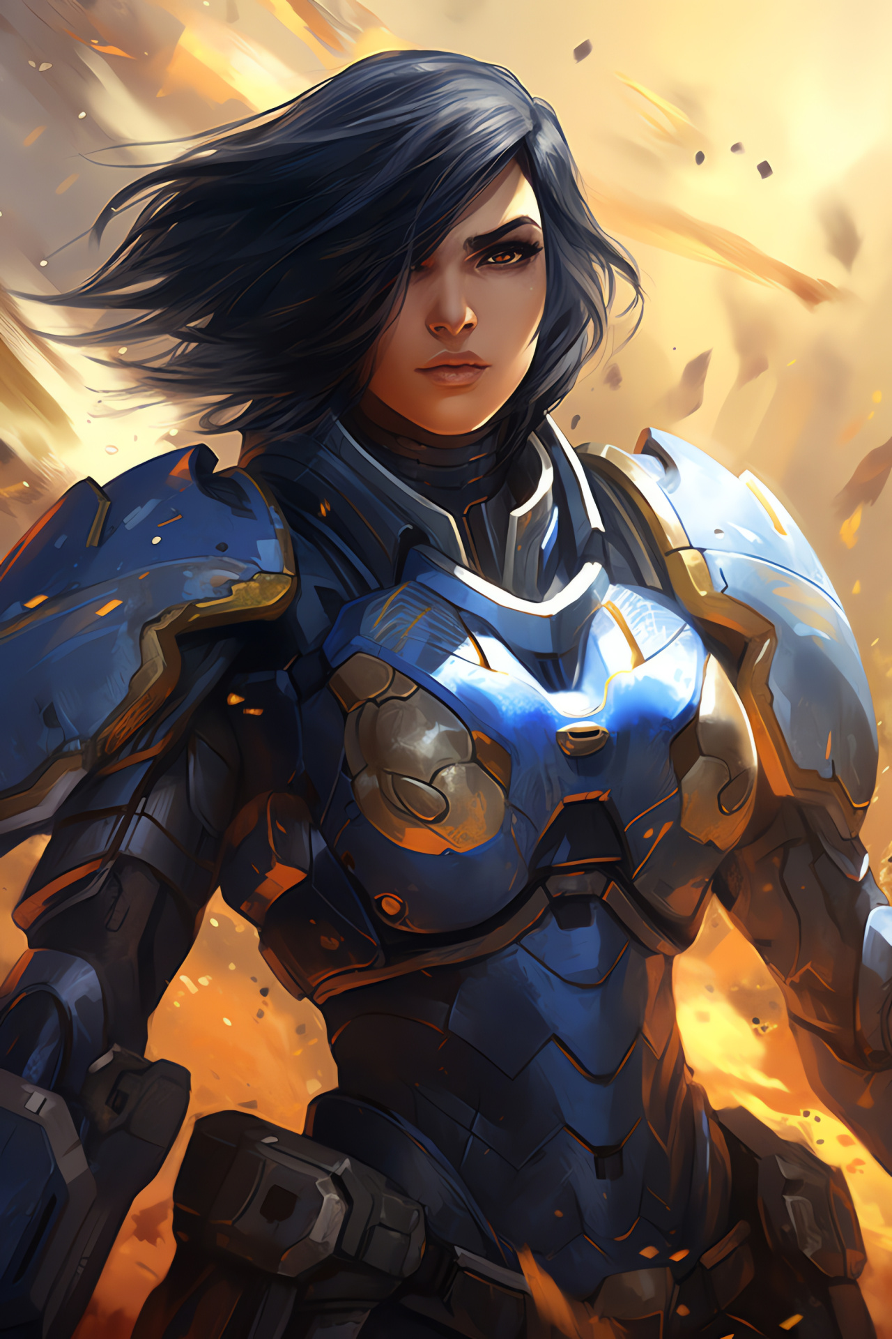 Overwatch's Pharah, Battlefront icon, Enforcer armor, Midday clash, Character spotlight, HD Phone Image