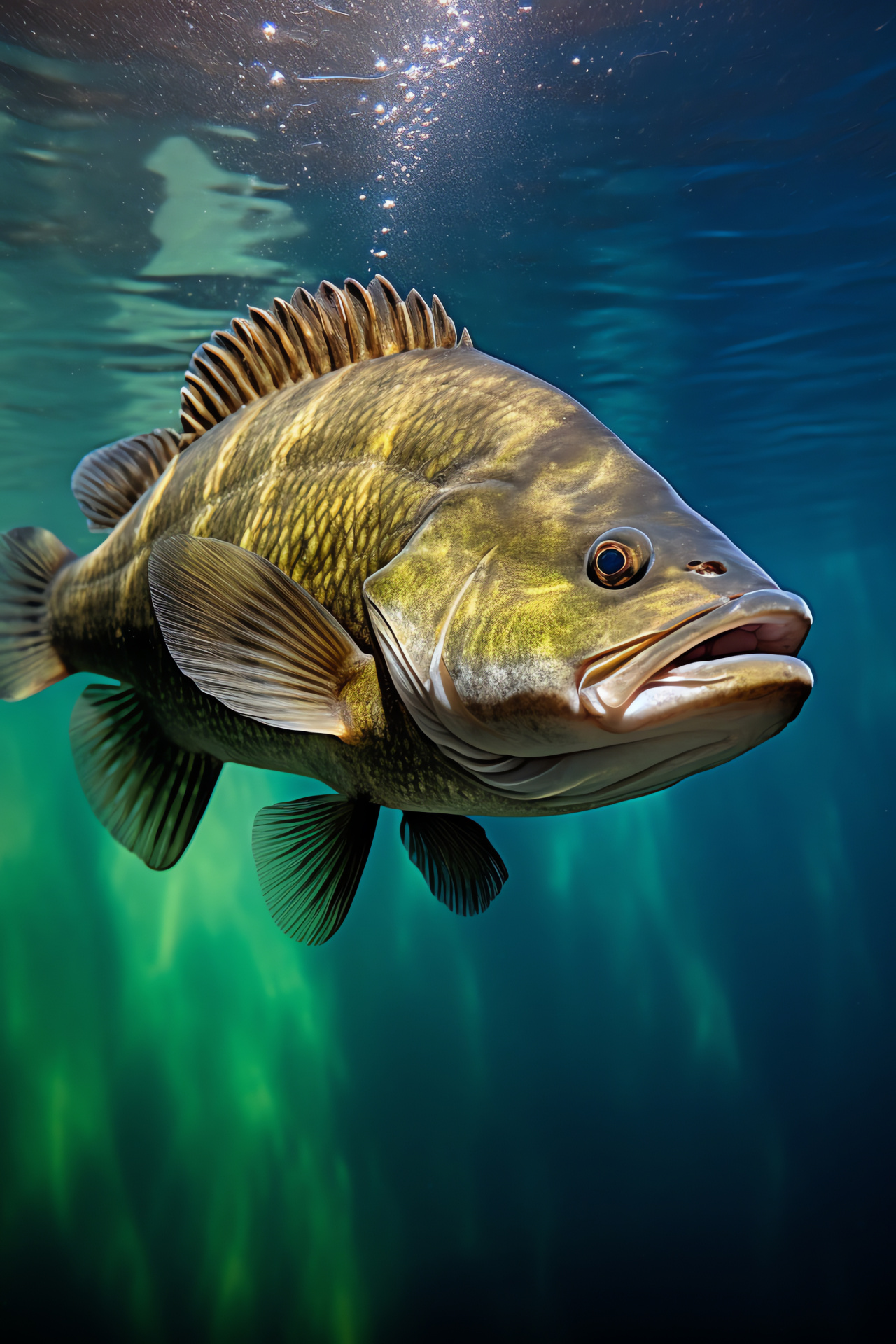 Smallmouth Bass, freshwater species, American sport fish, river habitat, aquatic ecosystem, HD Phone Wallpaper