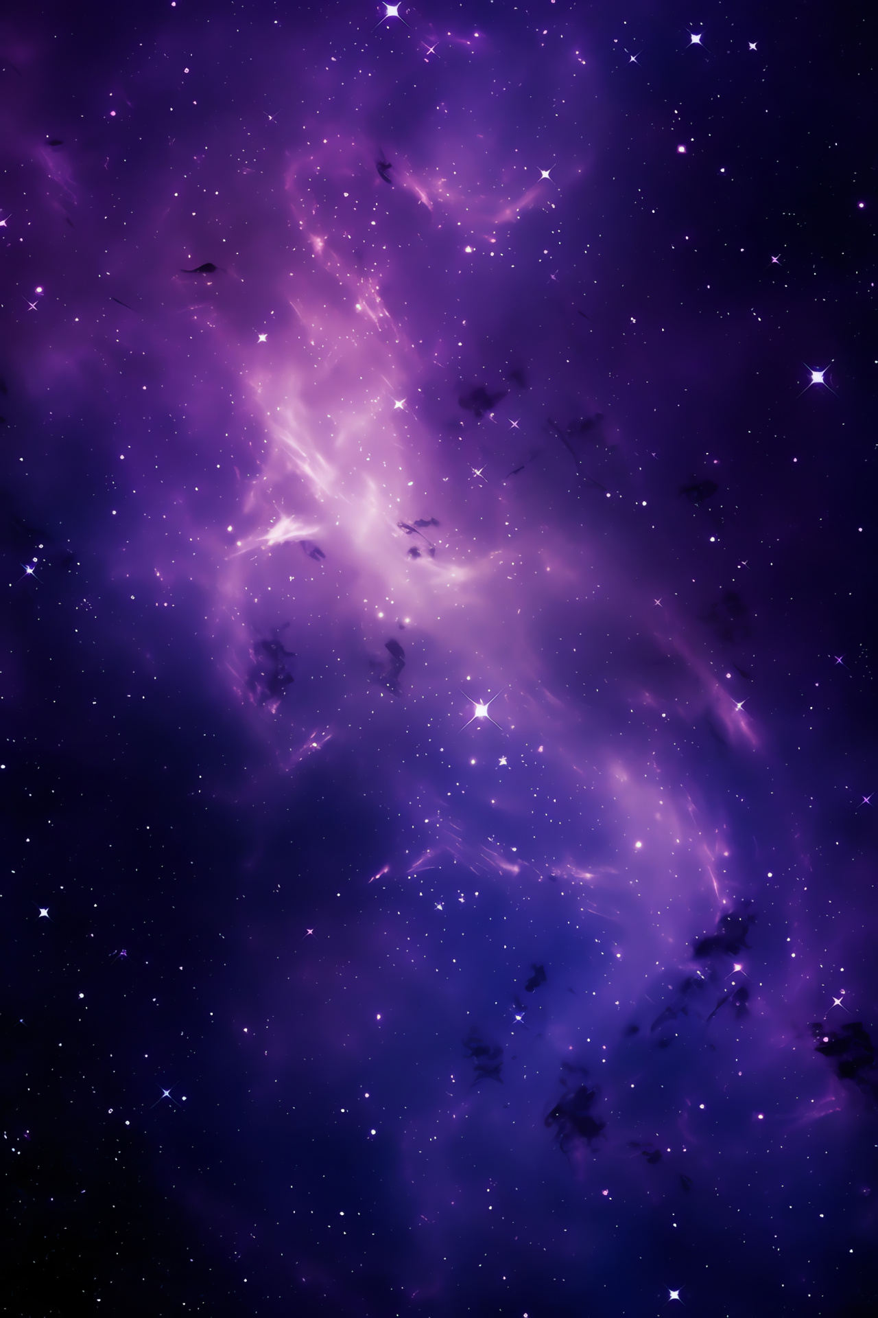 Violet nebula, Lavender space swirl, Twilight galaxy, Deep space mystery, Cosmos exploration, HD Phone Image