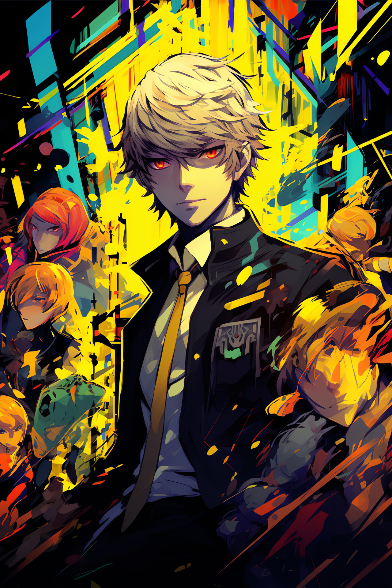 Persona 4 Golden Vita adventure, Inquiry gang, Phantasm realm, Antagonist Shadows, Maze-like structure, HD Phone Image