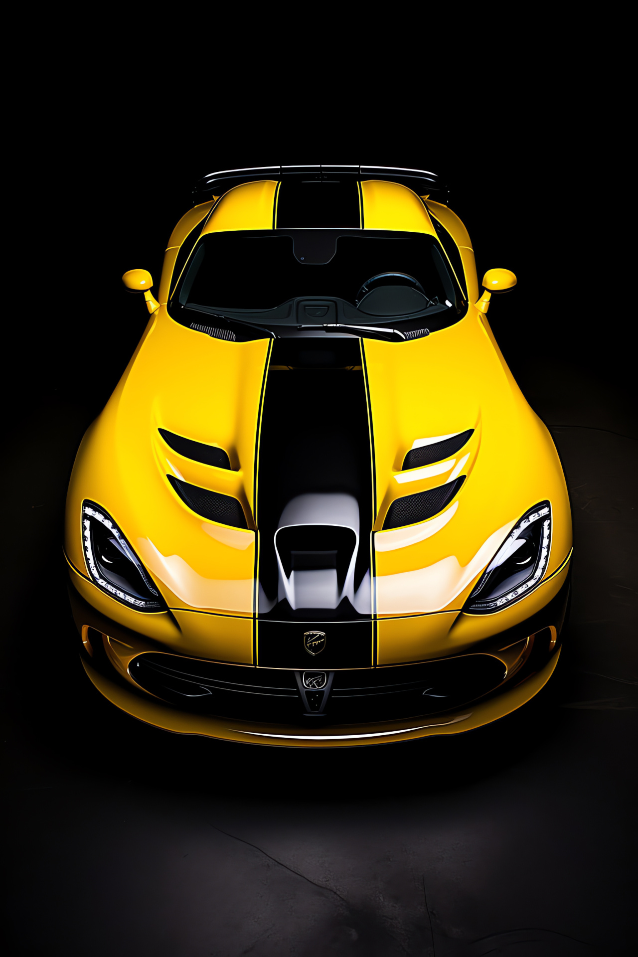 2013 yellow SRT Viper, Supercar angle, High-profile auto, Muscular design, Performance vehicle, HD Phone Wallpaper