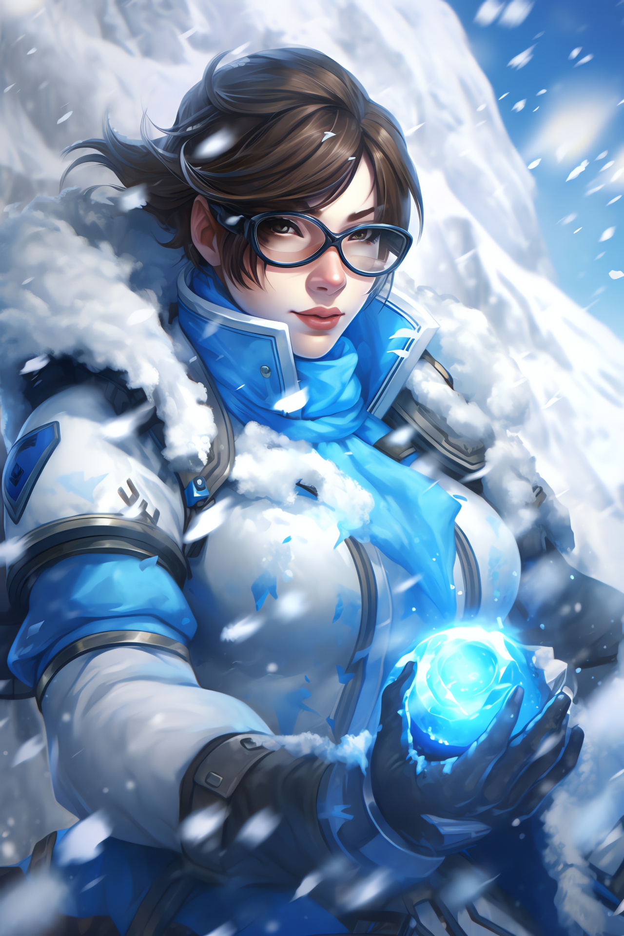 Mei, Overwatch specialist, Cold climate, Icy powers, Wu Xing skin, HD Phone Image