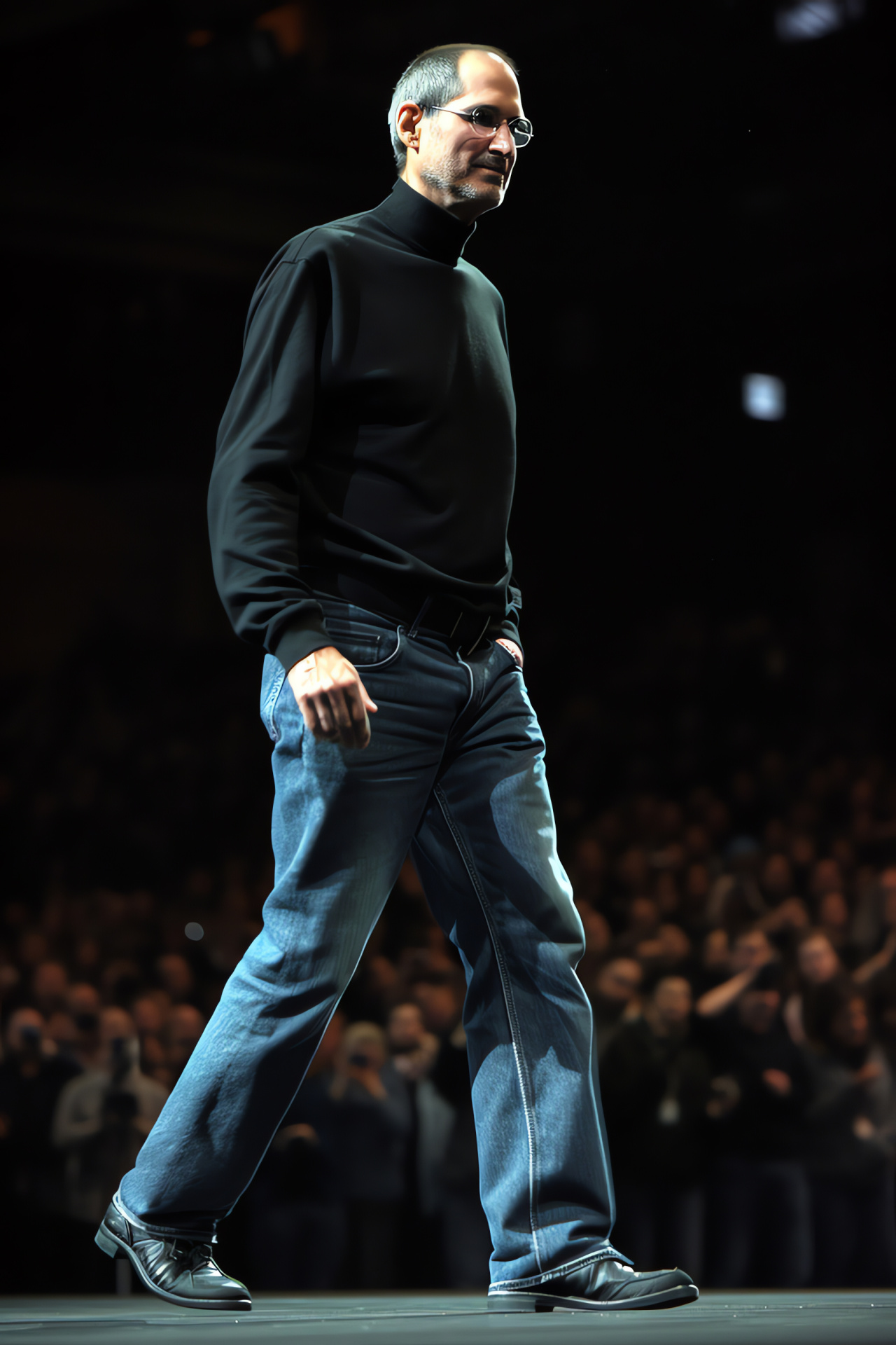 Steve Jobs Moscone presentation, Iconic entrepreneur attire, Tech community event, Influential presenter, Apple CEO, HD Phone Image