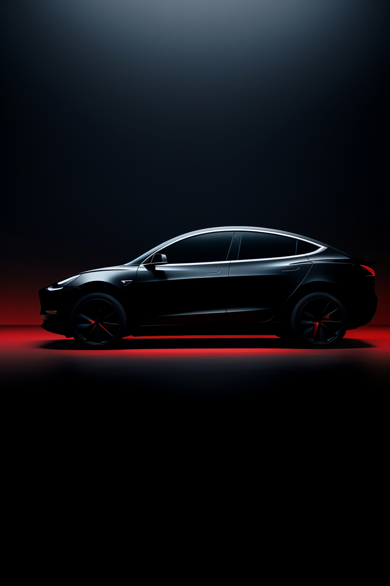 Tesla Model Y, Black electric SUV, High-angle perspective, Automotive innovation, Sustainable travel, HD Phone Wallpaper