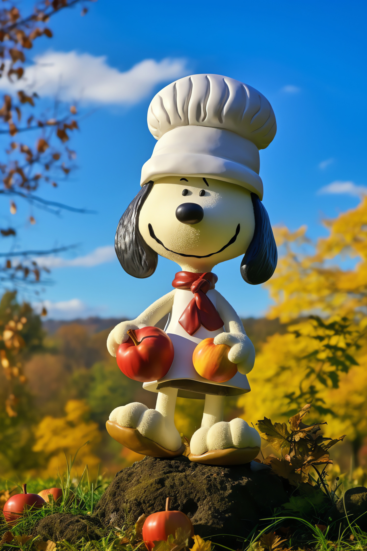 Snoopy pilgrim celebration, friendship between Woodstock, Thanksgiving cartoon, American holiday, harvest festival, HD Phone Wallpaper