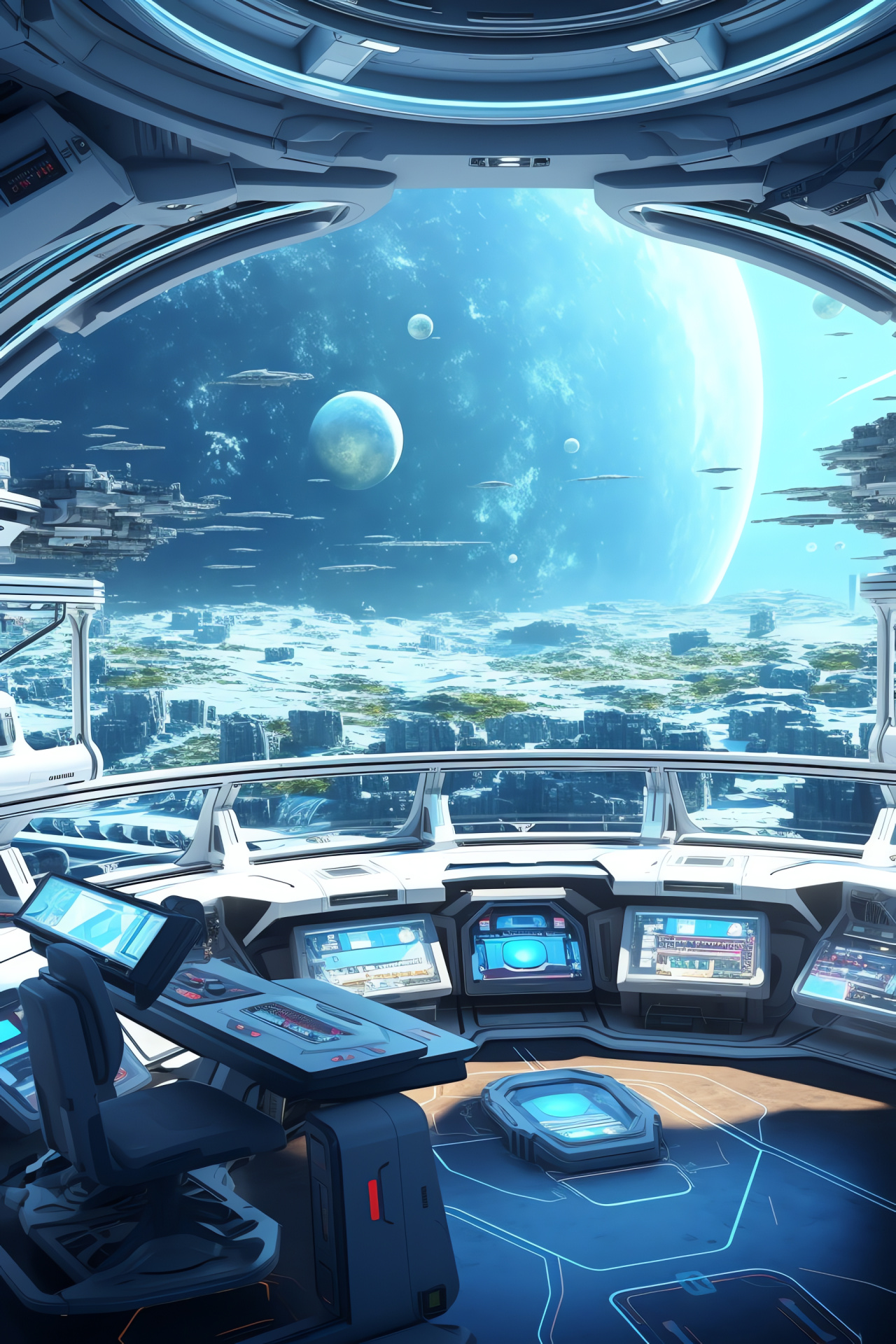 Observational facility, Space viewer platform, Outer space habitat, Earth gazers, Panoramic station window, HD Phone Image