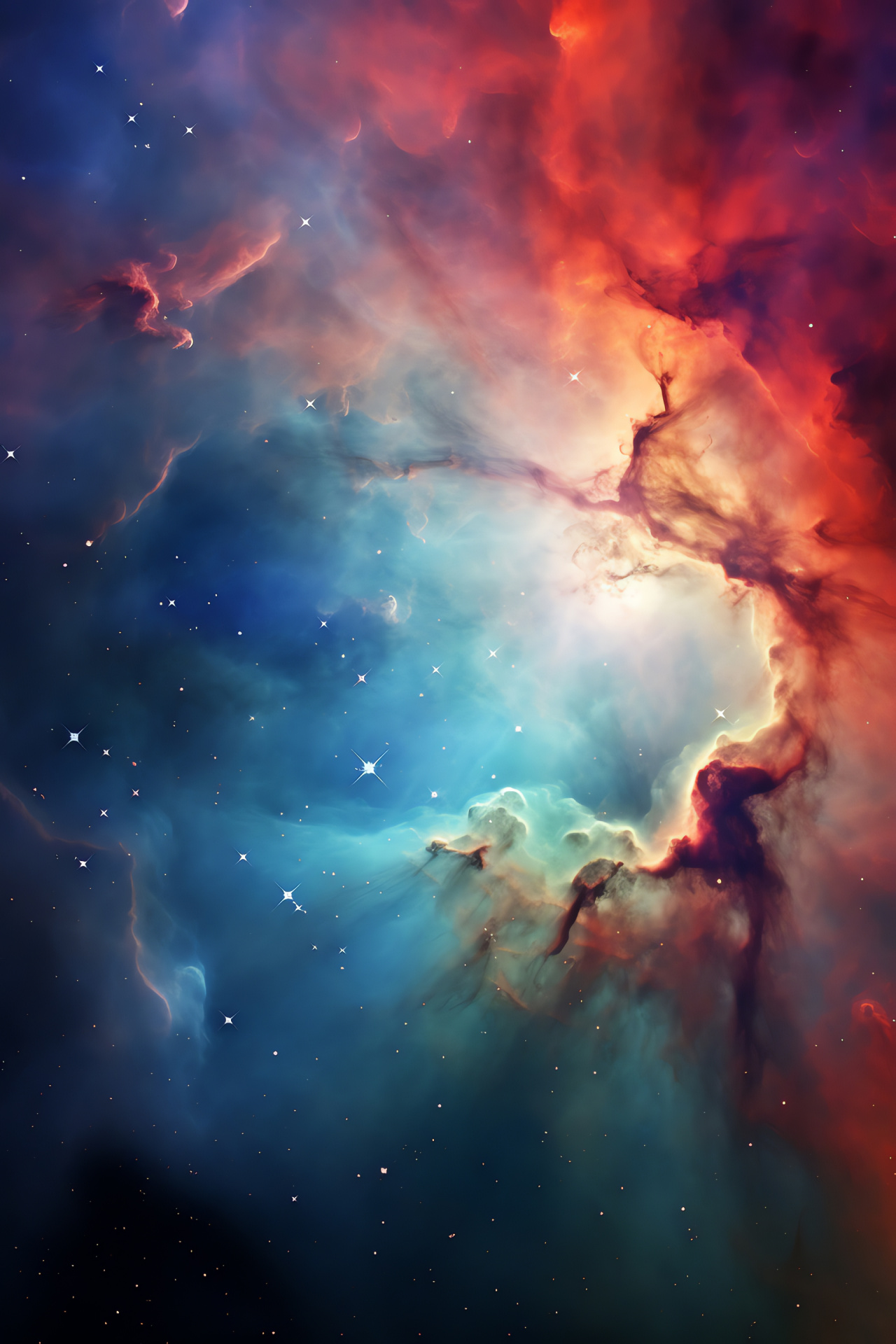 Orion Nebula brilliance, Galactic splendor, Interstellar canvas, Cosmos spectacle, Star formation, HD Phone Wallpaper