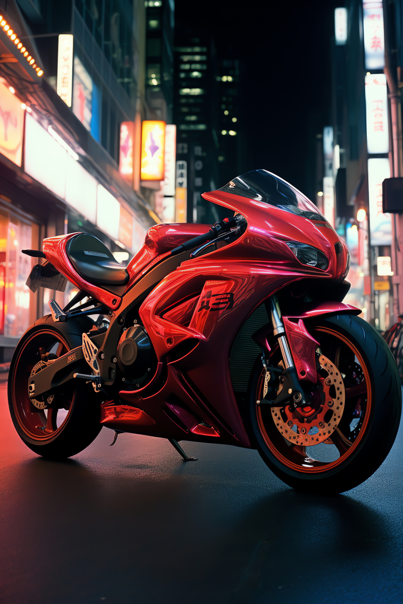 Street motorcycle racing, Urban Tokyo scene, Shibuya district flair, High-speed biking, Aerodynamic styling, HD Phone Wallpaper