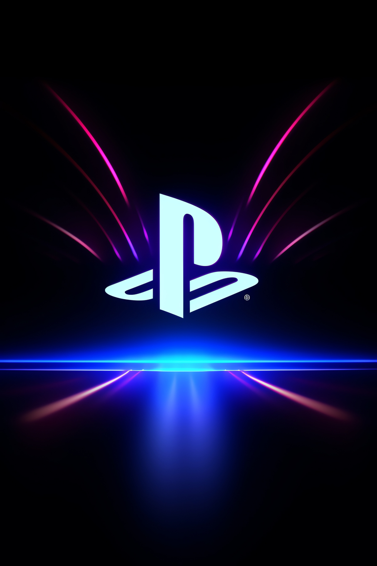 Sony emblem, Console identity, Cyber design, Bold PlayStation, Artistic illumination, HD Phone Image