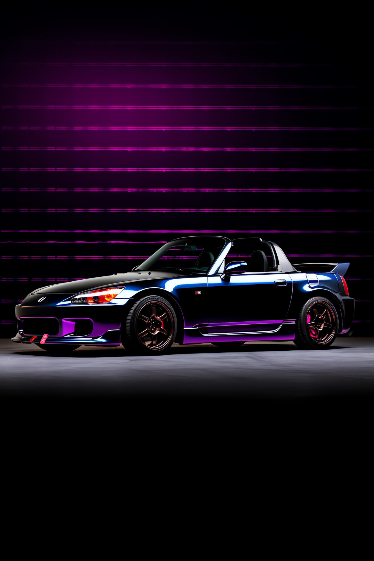 S2000 Honda GT, Color-rich facade, Lateral glance, Triple-color intrigue, Sportscar decorum, HD Phone Image