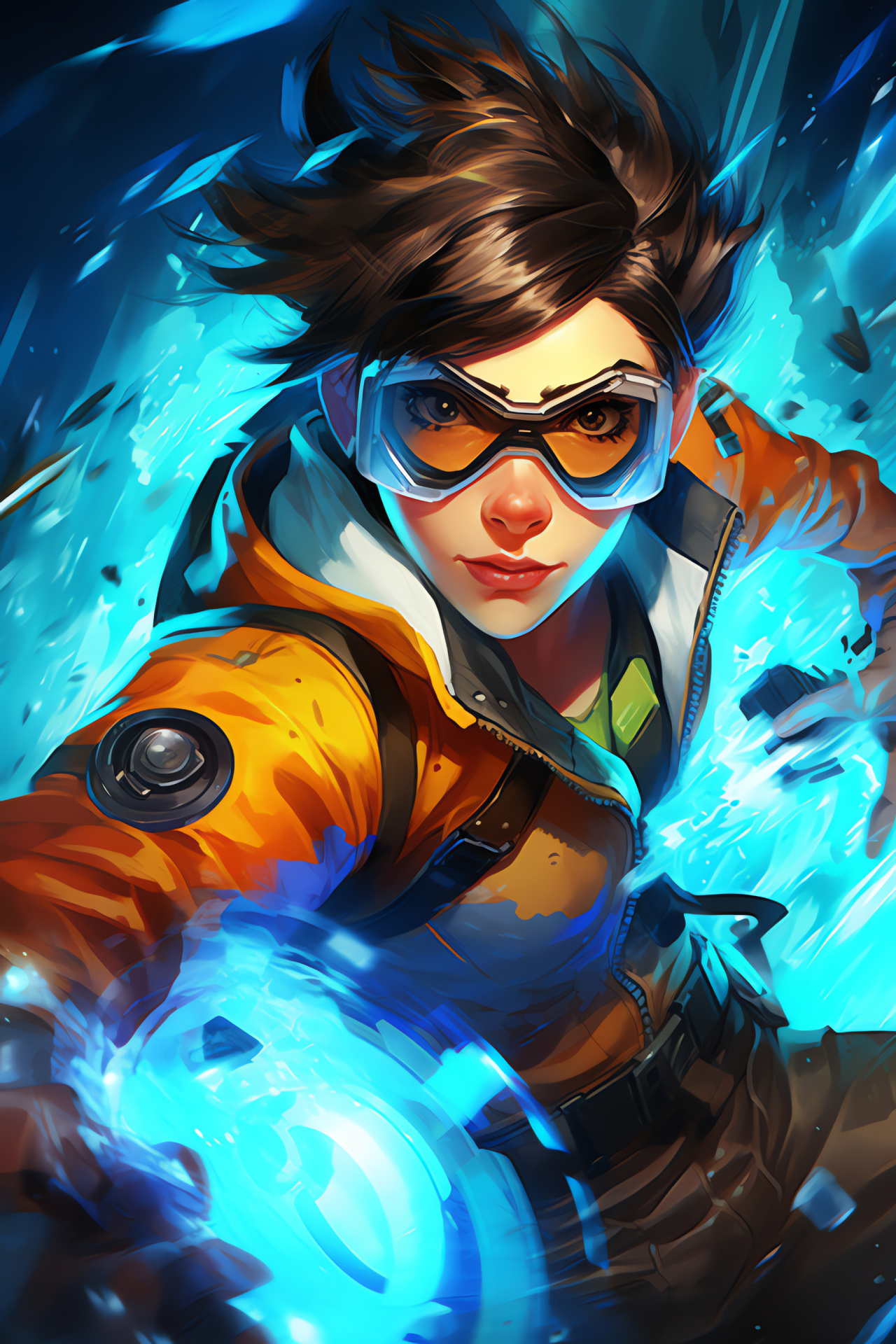 Overwatch bold Tracer, Defender's poise, Objective barrier, Iconic stronghold, Gamer's delight, HD Phone Image