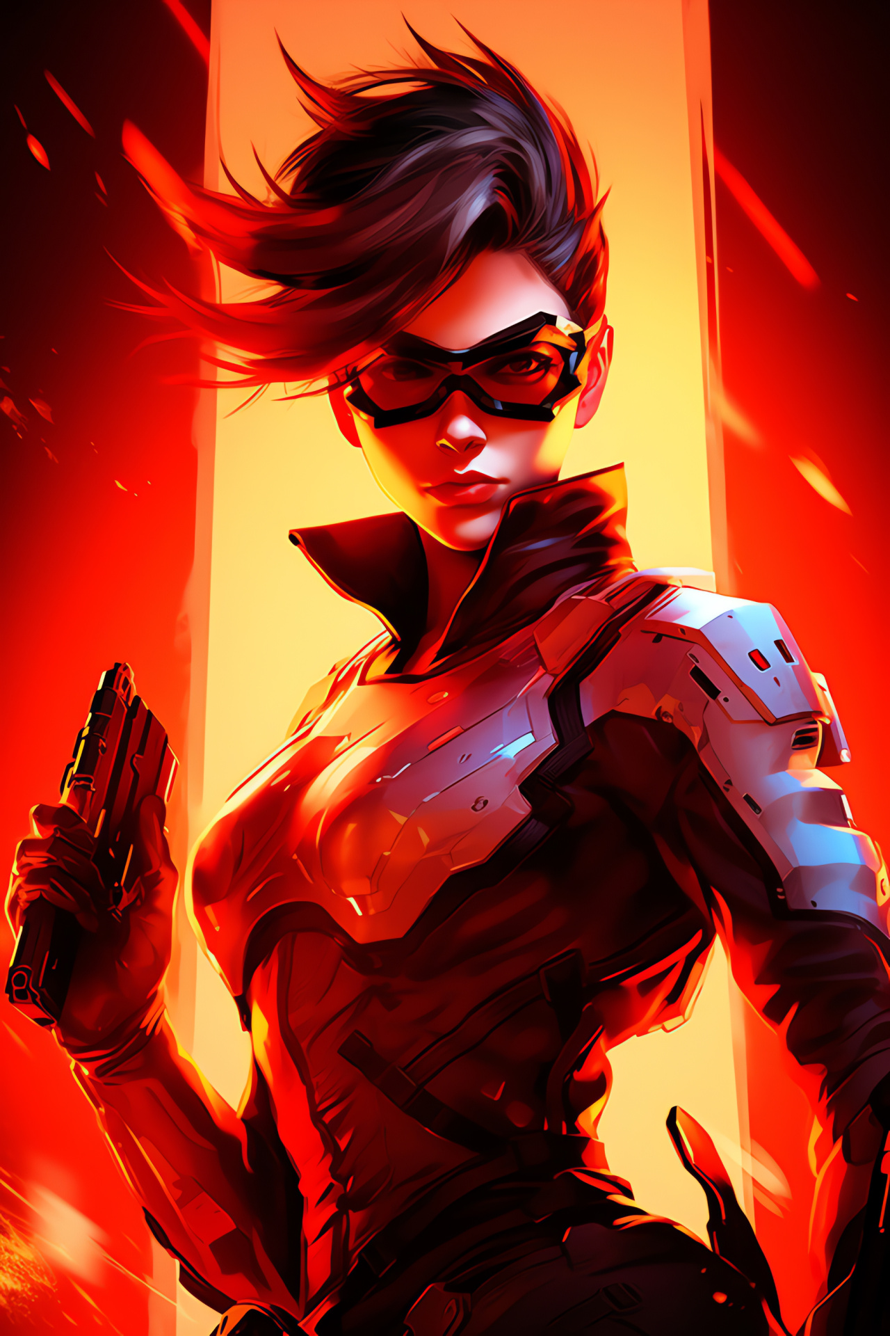 Overwatch Tracer exploration, Game journey, Dauntless wanderer, Fictional protagonist, Abstract visuals, HD Phone Image