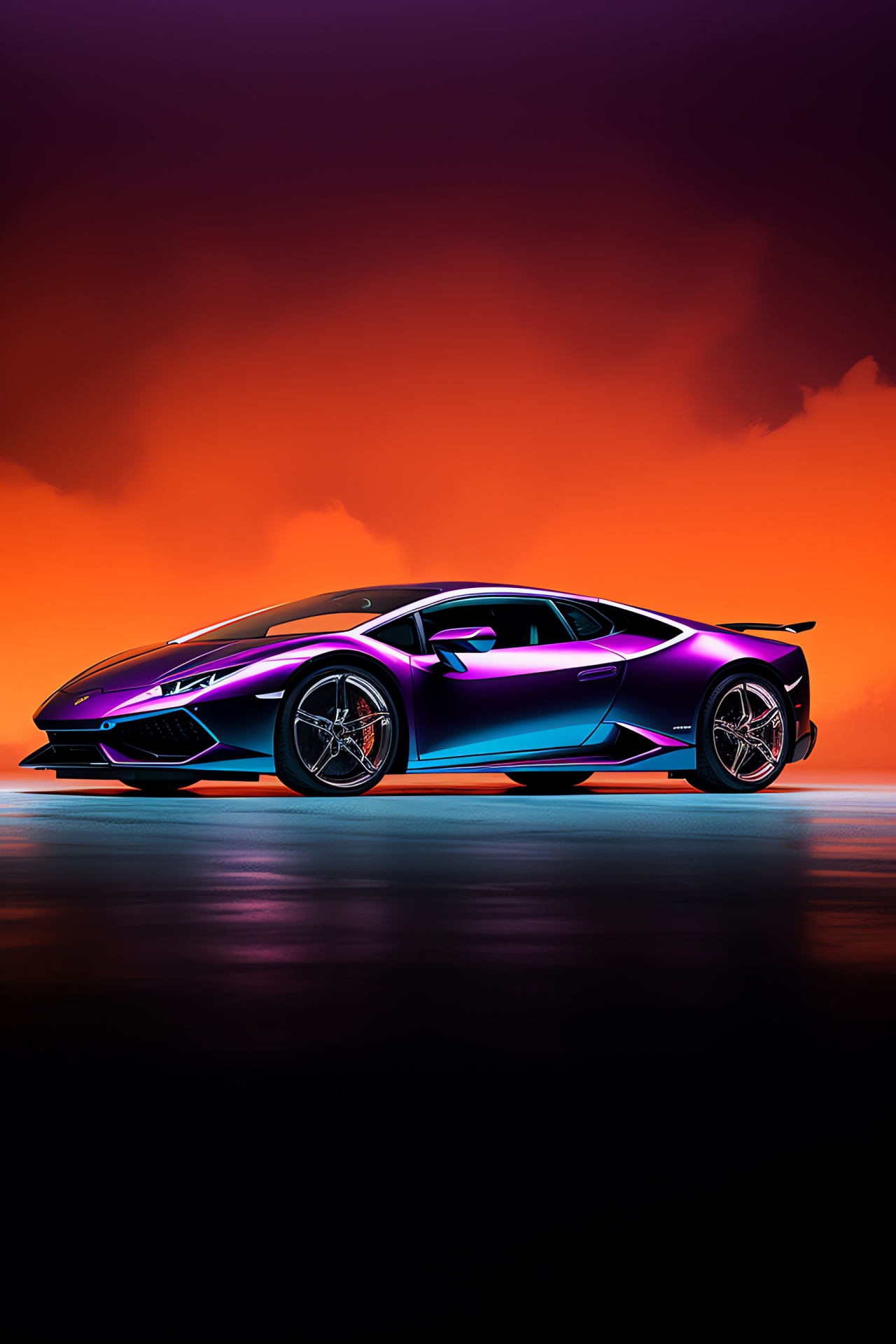 Luxury Lamborghini Huracan, EVO RWD model, Exotic vehicle profile, Bold paintwork juxtaposition, Visual allure, HD Phone Wallpaper