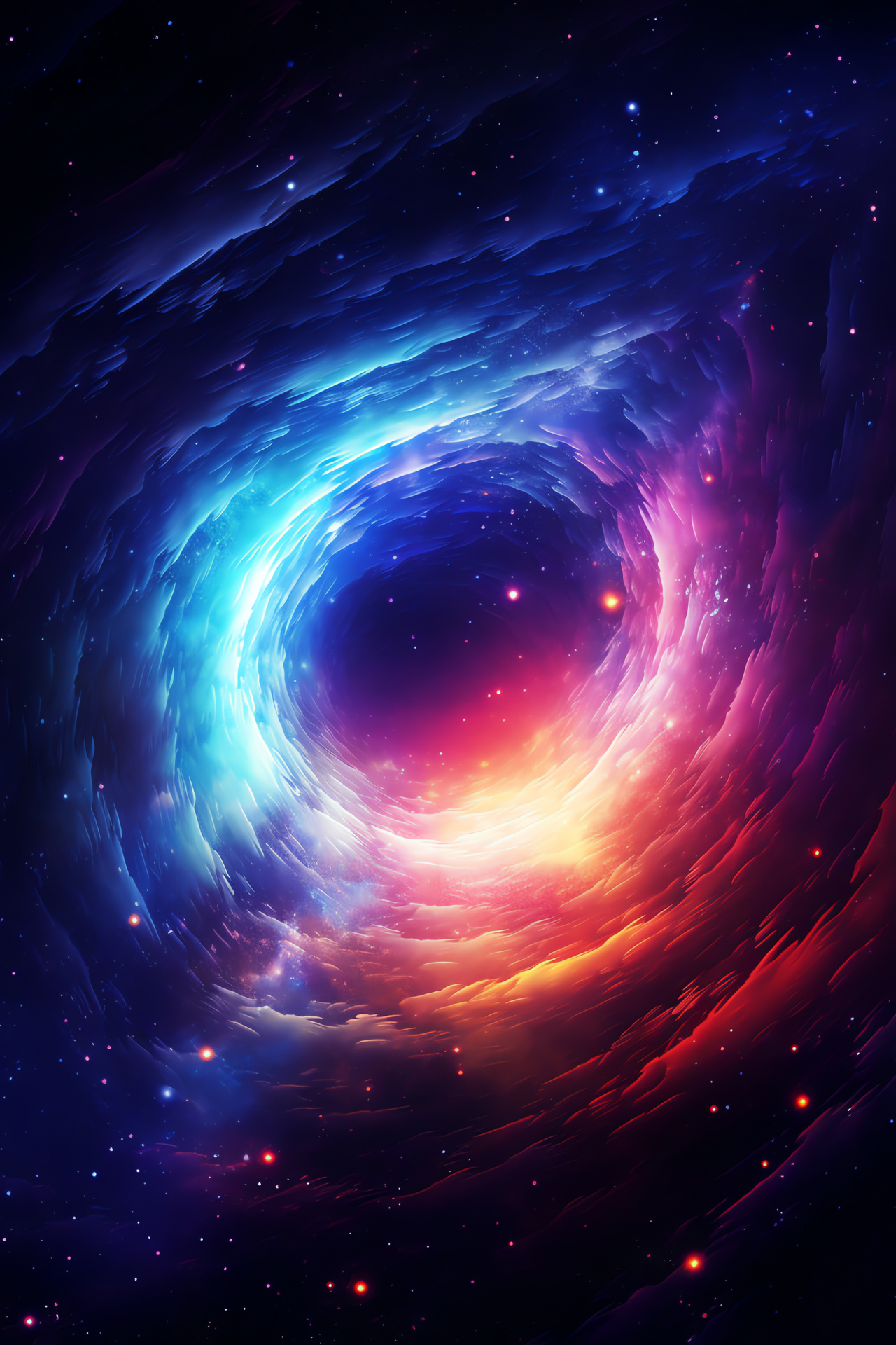 Celestial marvel, Galactic core journey, Swirling cosmic, Interstellar boundary, Omniversal collision, HD Phone Wallpaper